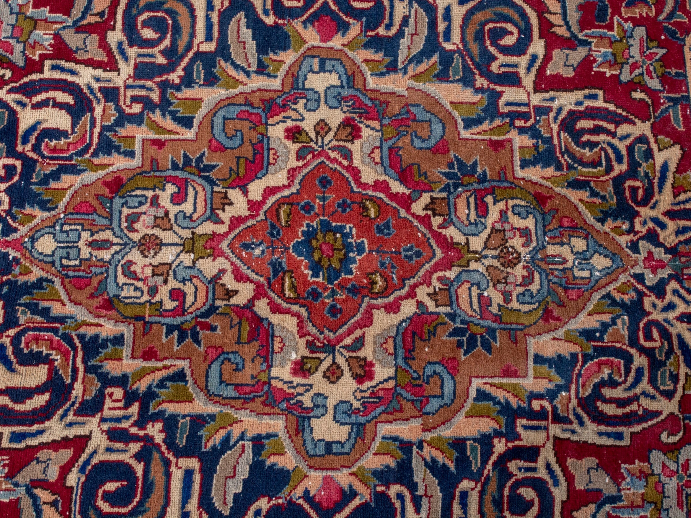 Persian Kashmar oversized rug in deep red and burgundy, view 13 of 23