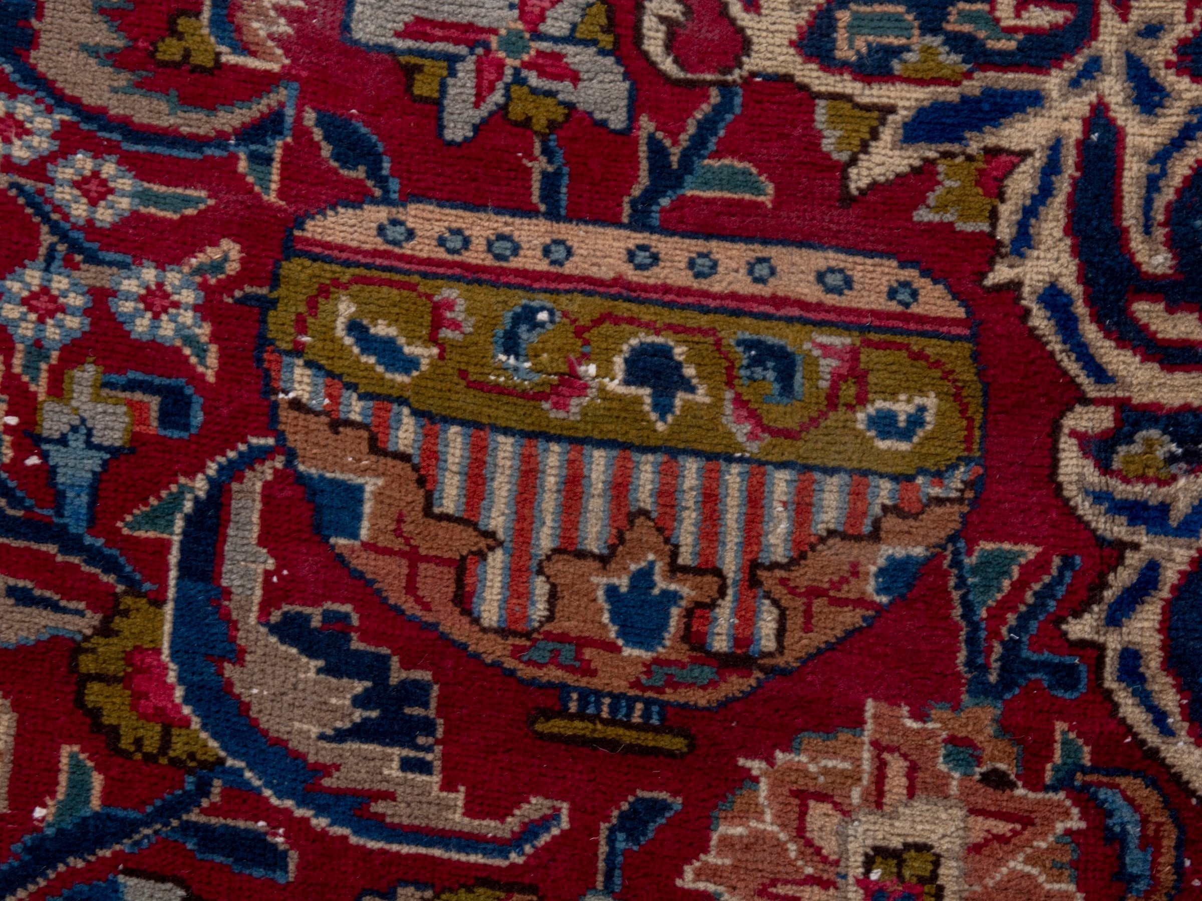 Persian Kashmar oversized rug in deep red and burgundy, view 15 of 23