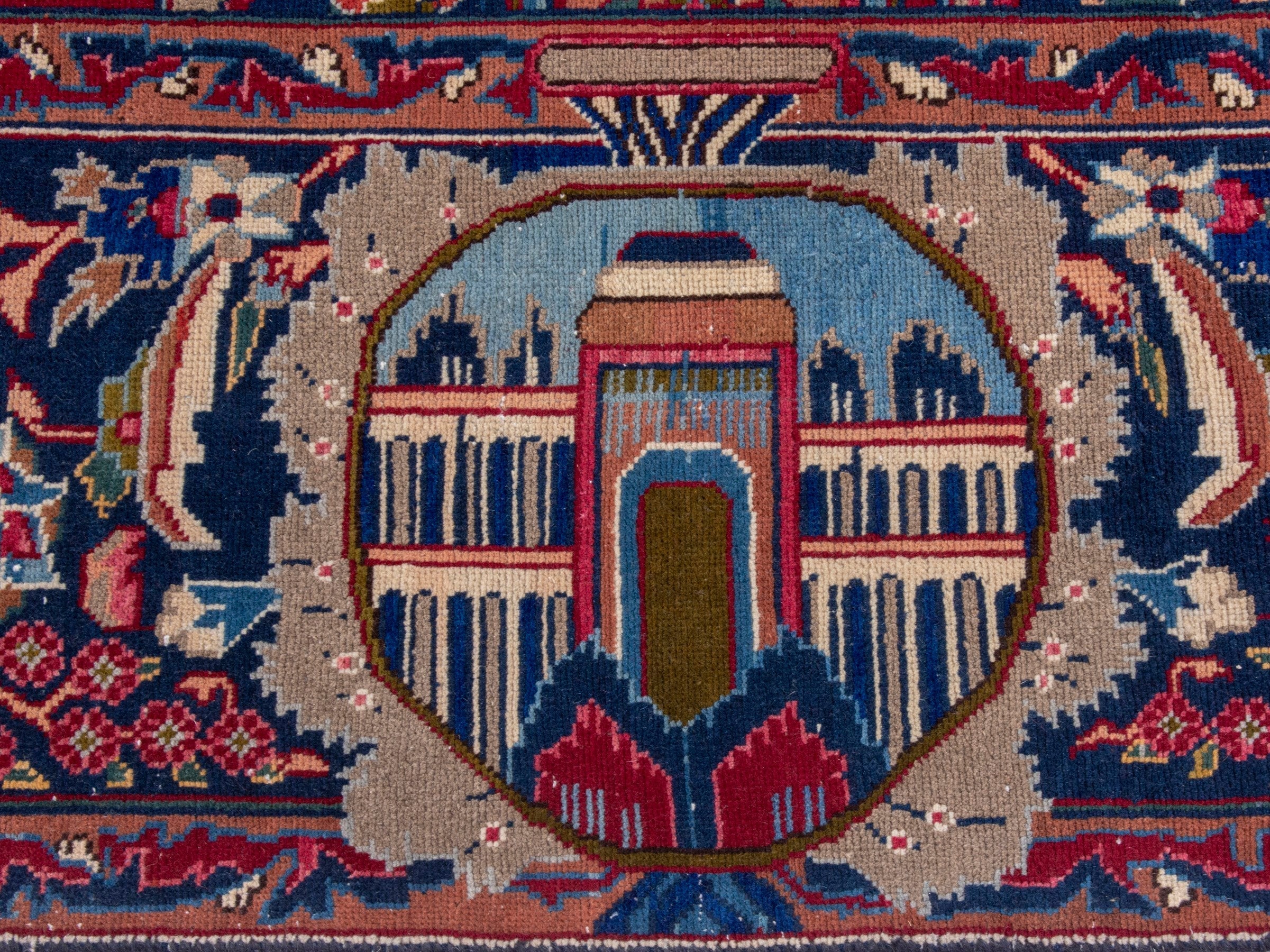 Persian Kashmar oversized rug in deep red and burgundy, view 16 of 23