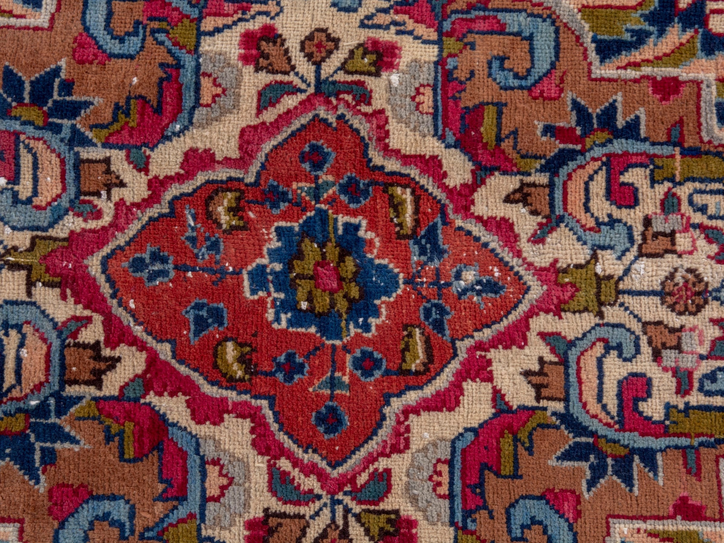 Persian Kashmar oversized rug in deep red and burgundy, view 17 of 23