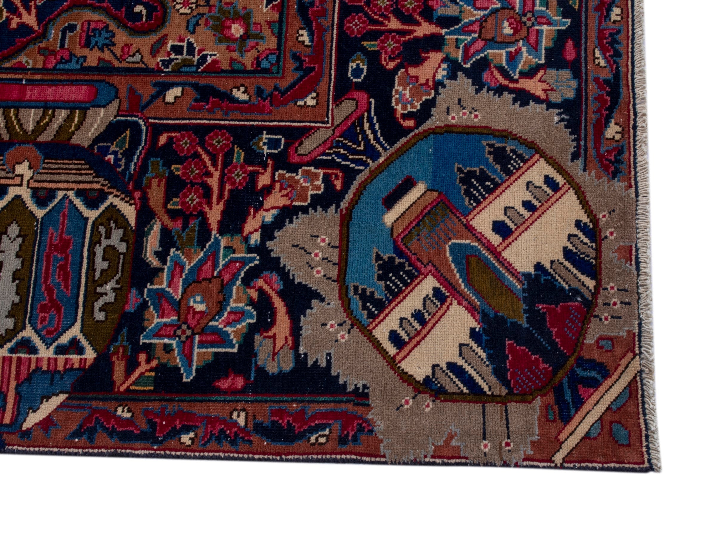 Persian Kashmar oversized rug in deep red and burgundy, view 4 of 23