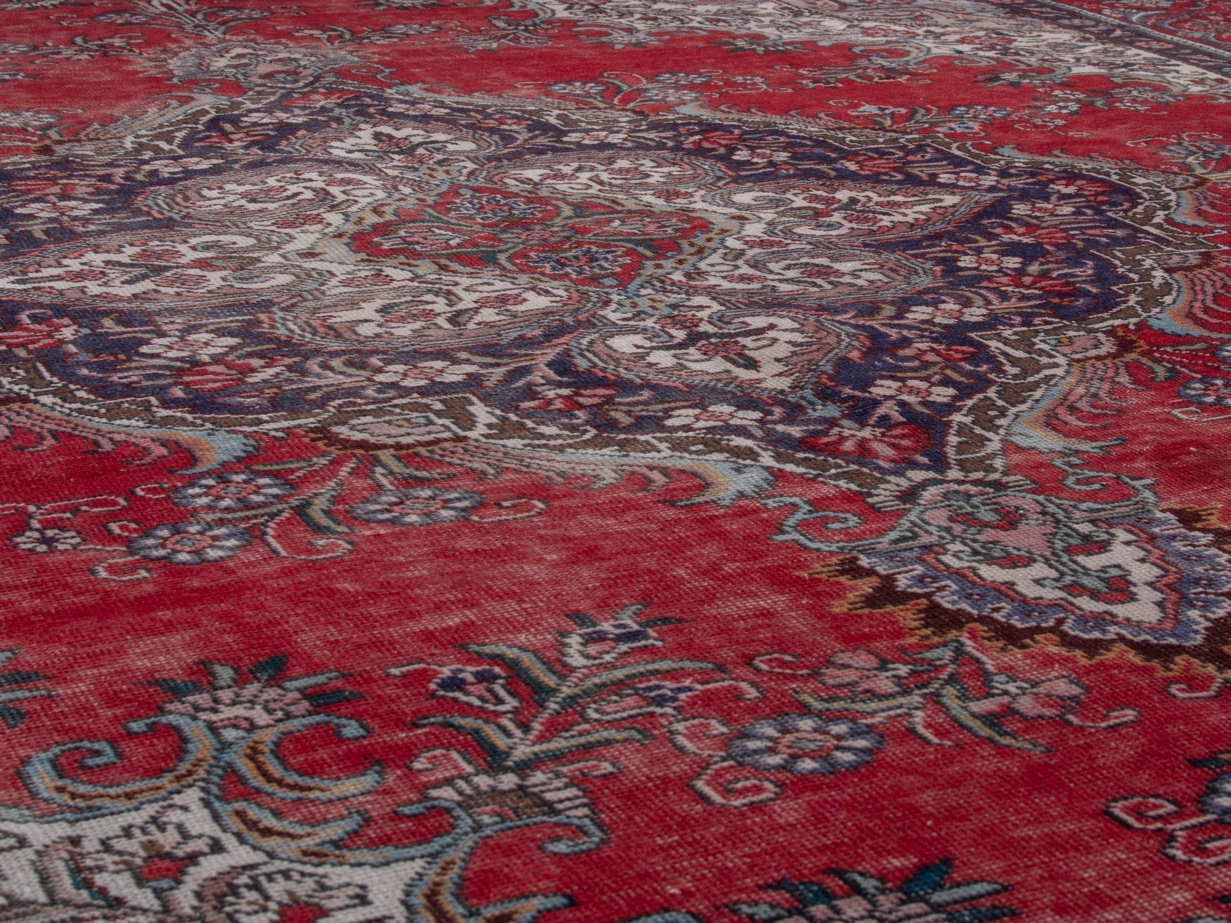 Persian Tabriz oversized rug in deep red and burgundy, view 8 of 20