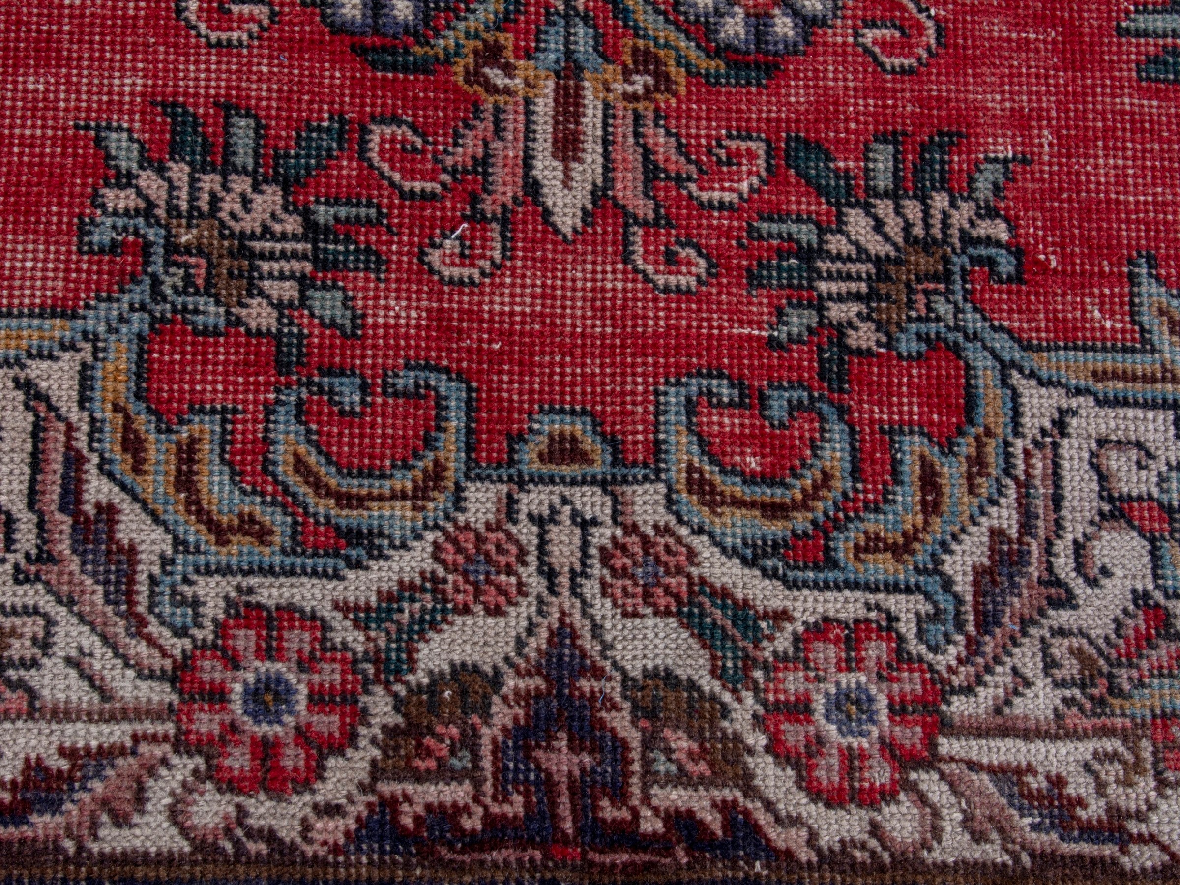 Persian Tabriz oversized rug in deep red and burgundy, view 12 of 20