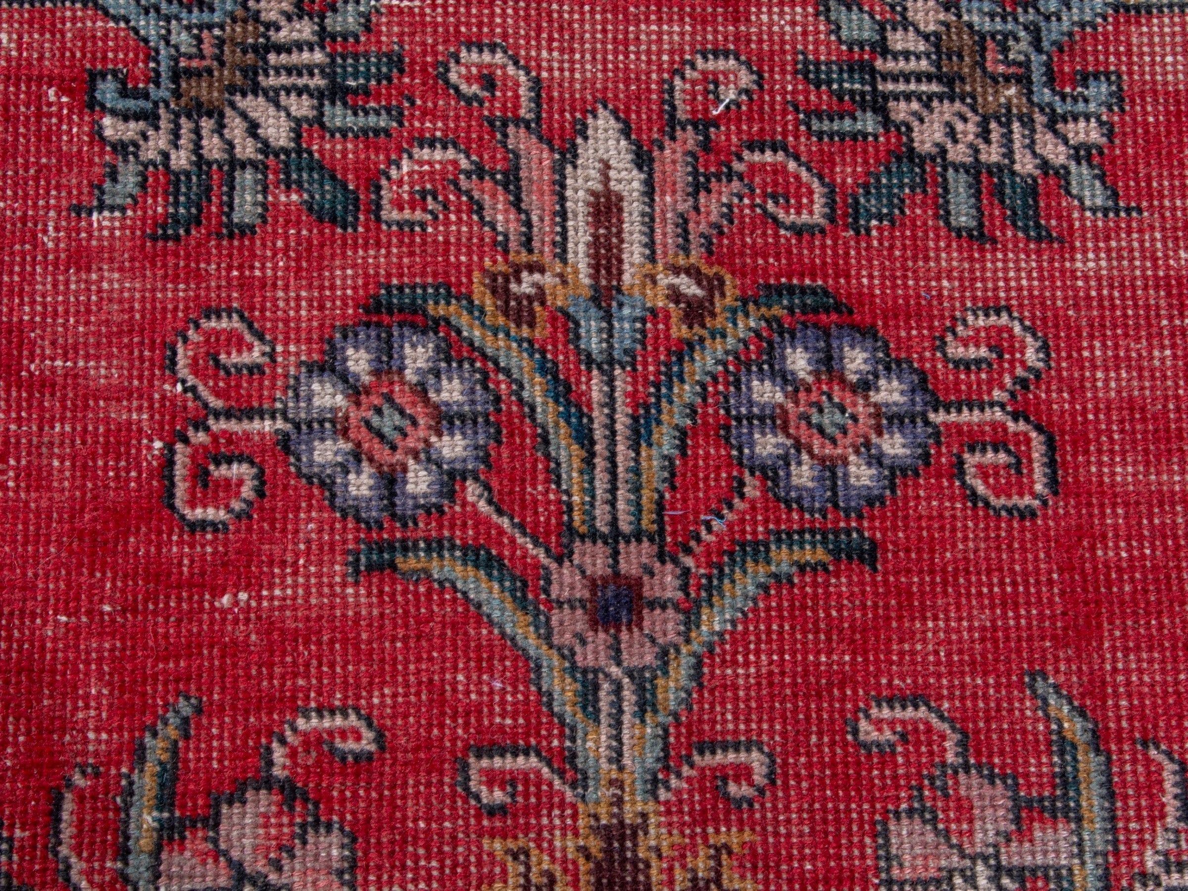 Persian Tabriz oversized rug in deep red and burgundy, view 13 of 20