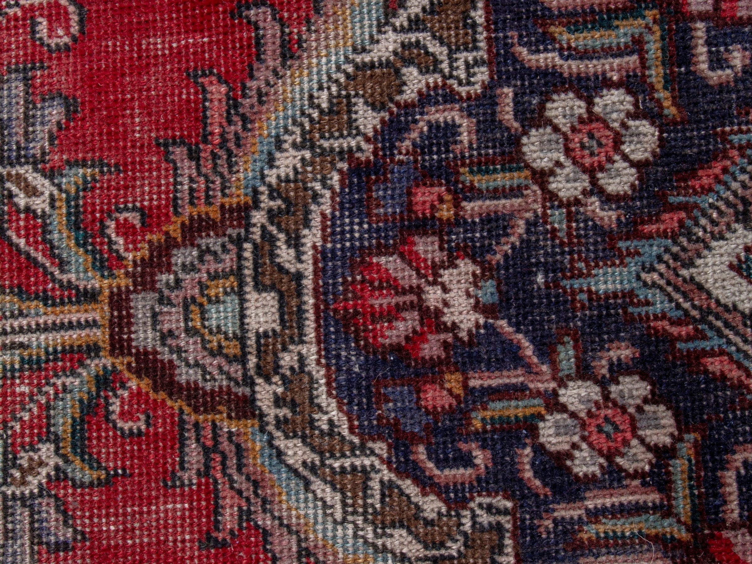 Persian Tabriz oversized rug in deep red and burgundy, view 14 of 20