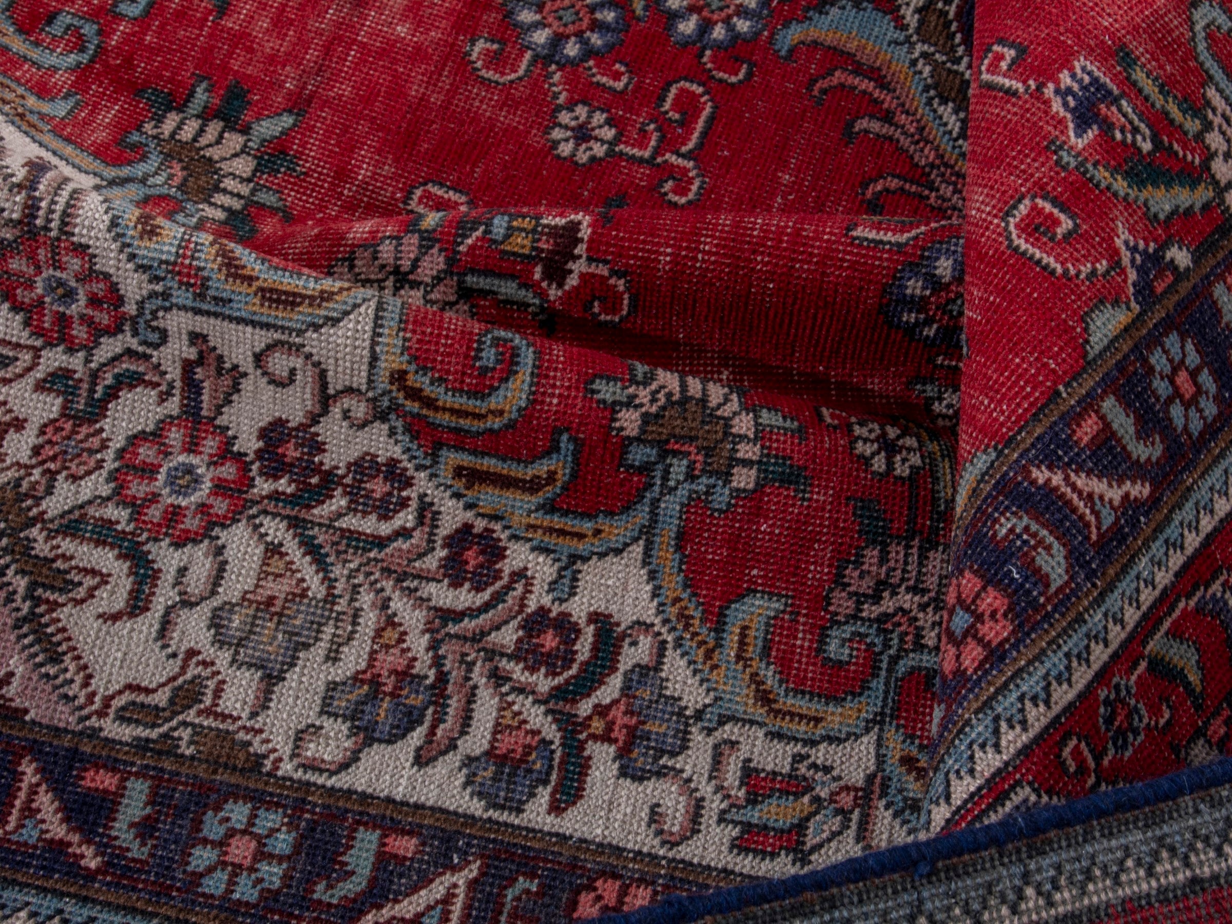 Persian Tabriz oversized rug in deep red and burgundy, view 16 of 20