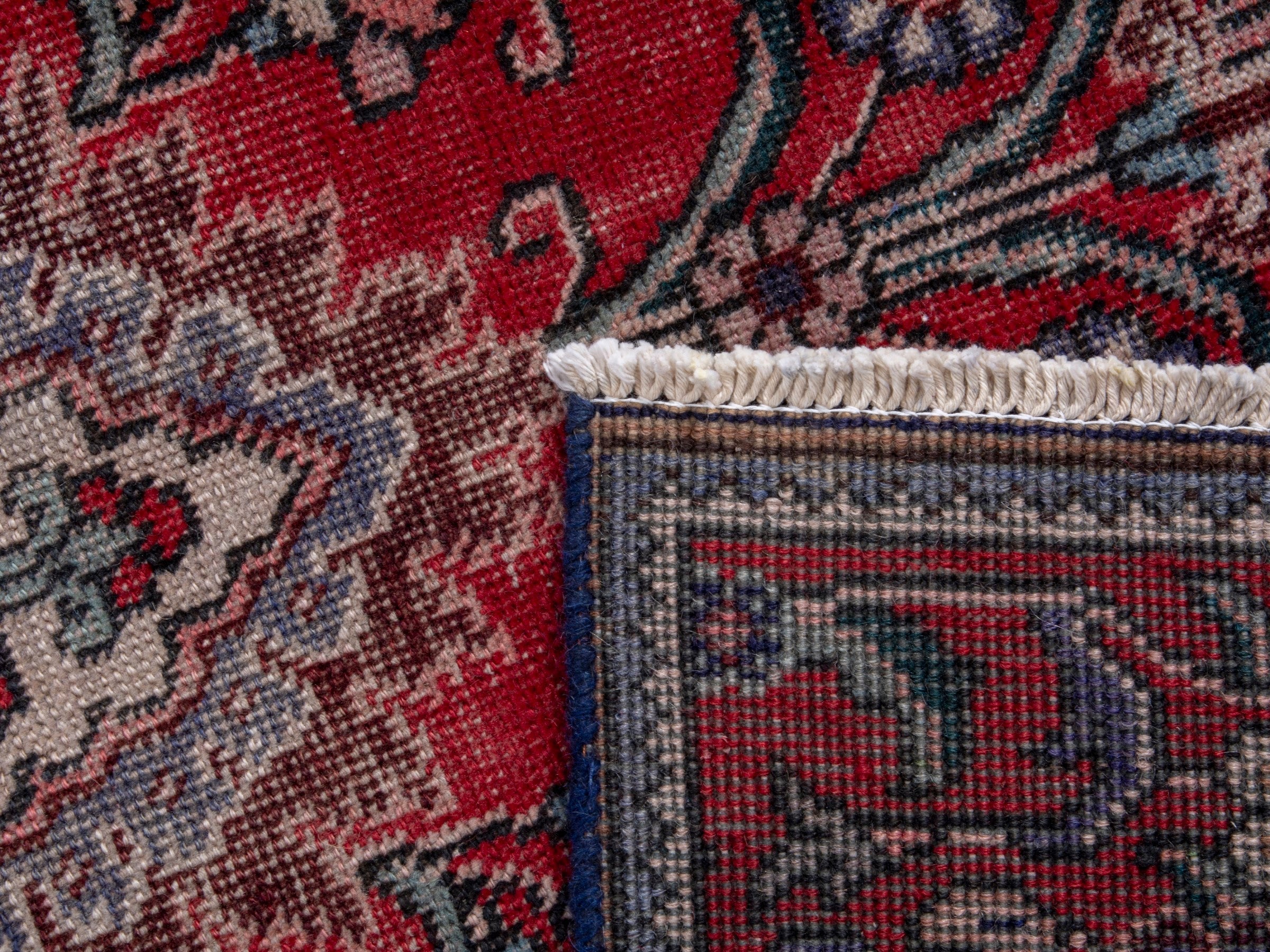 Persian Tabriz oversized rug in deep red and burgundy, view 20 of 20