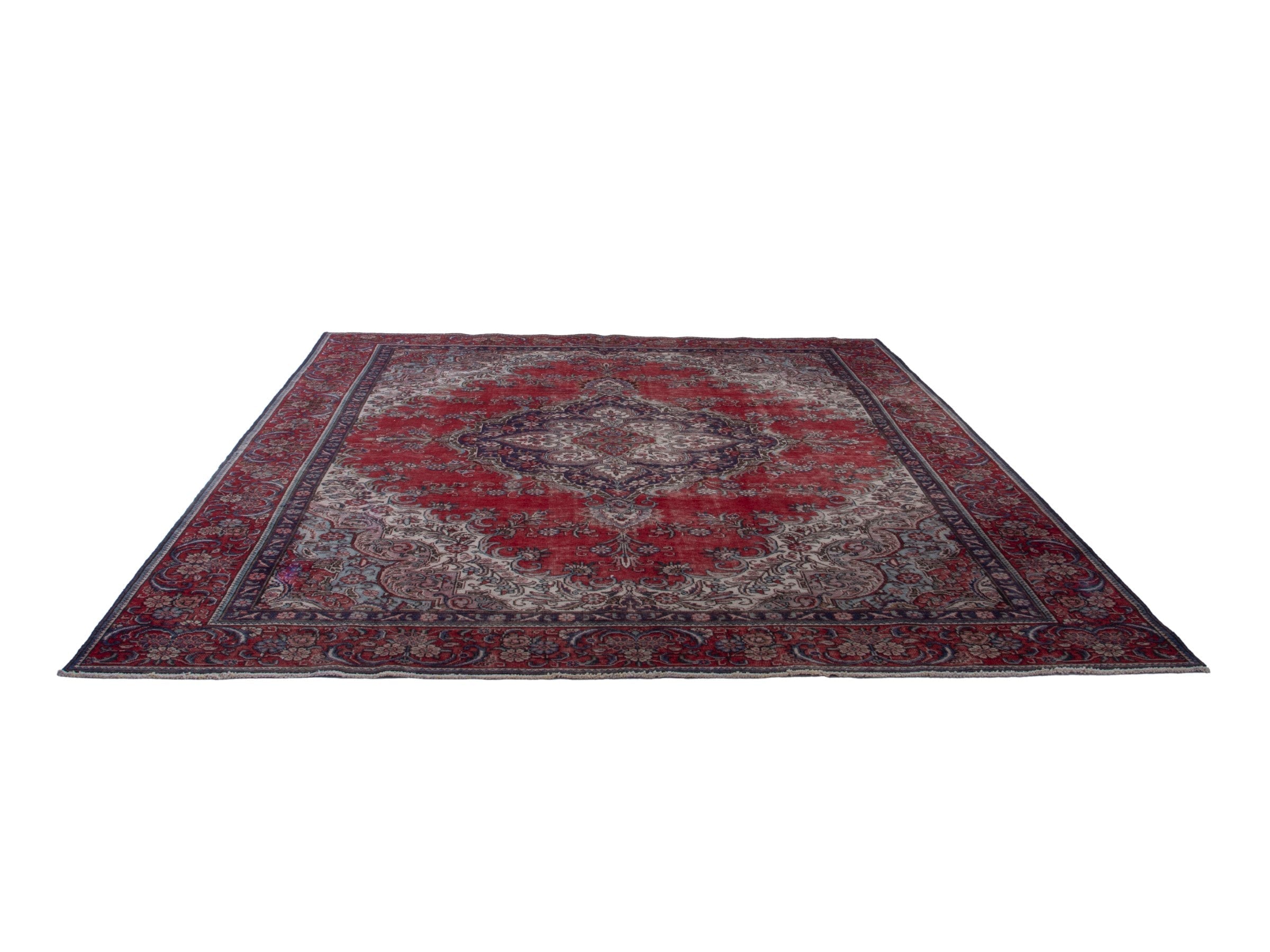 Persian Tabriz oversized rug in deep red and burgundy, view 2 of 20