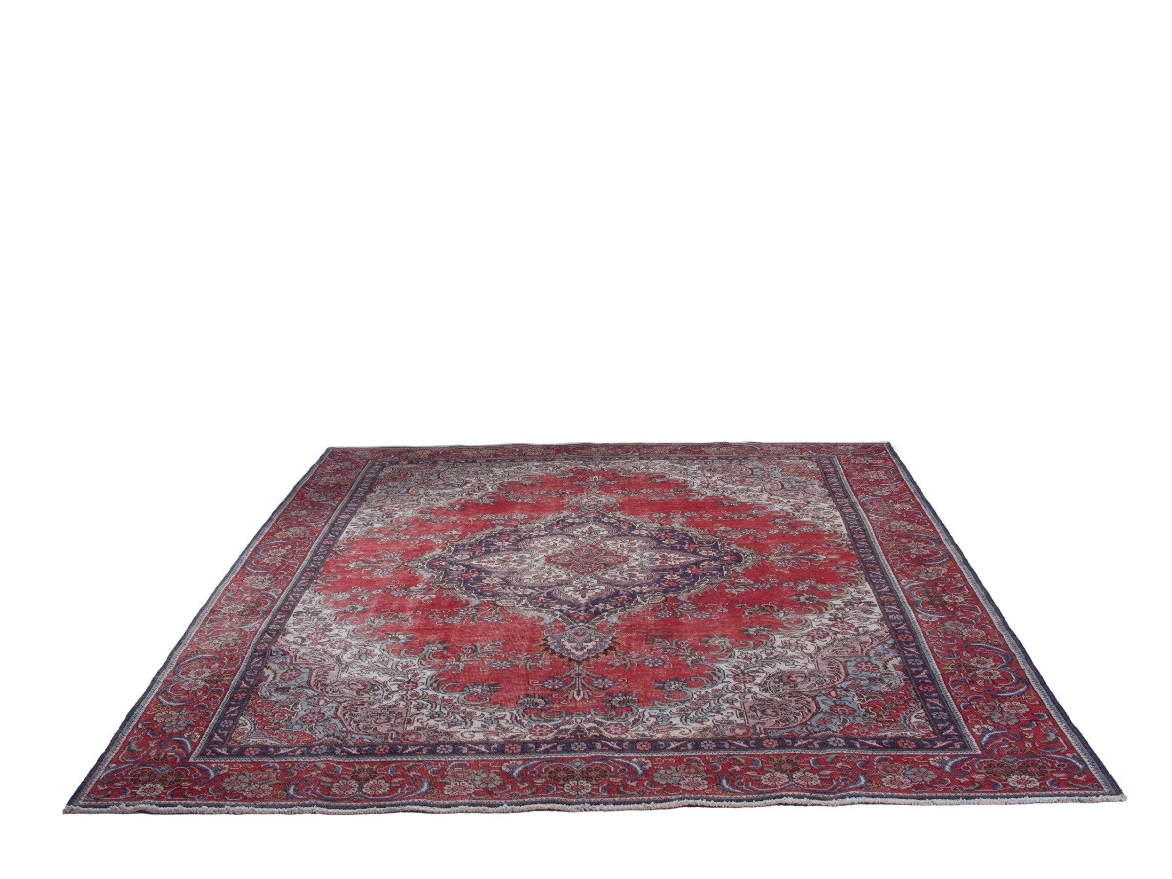 Persian Tabriz oversized rug in deep red and burgundy, view 3 of 20