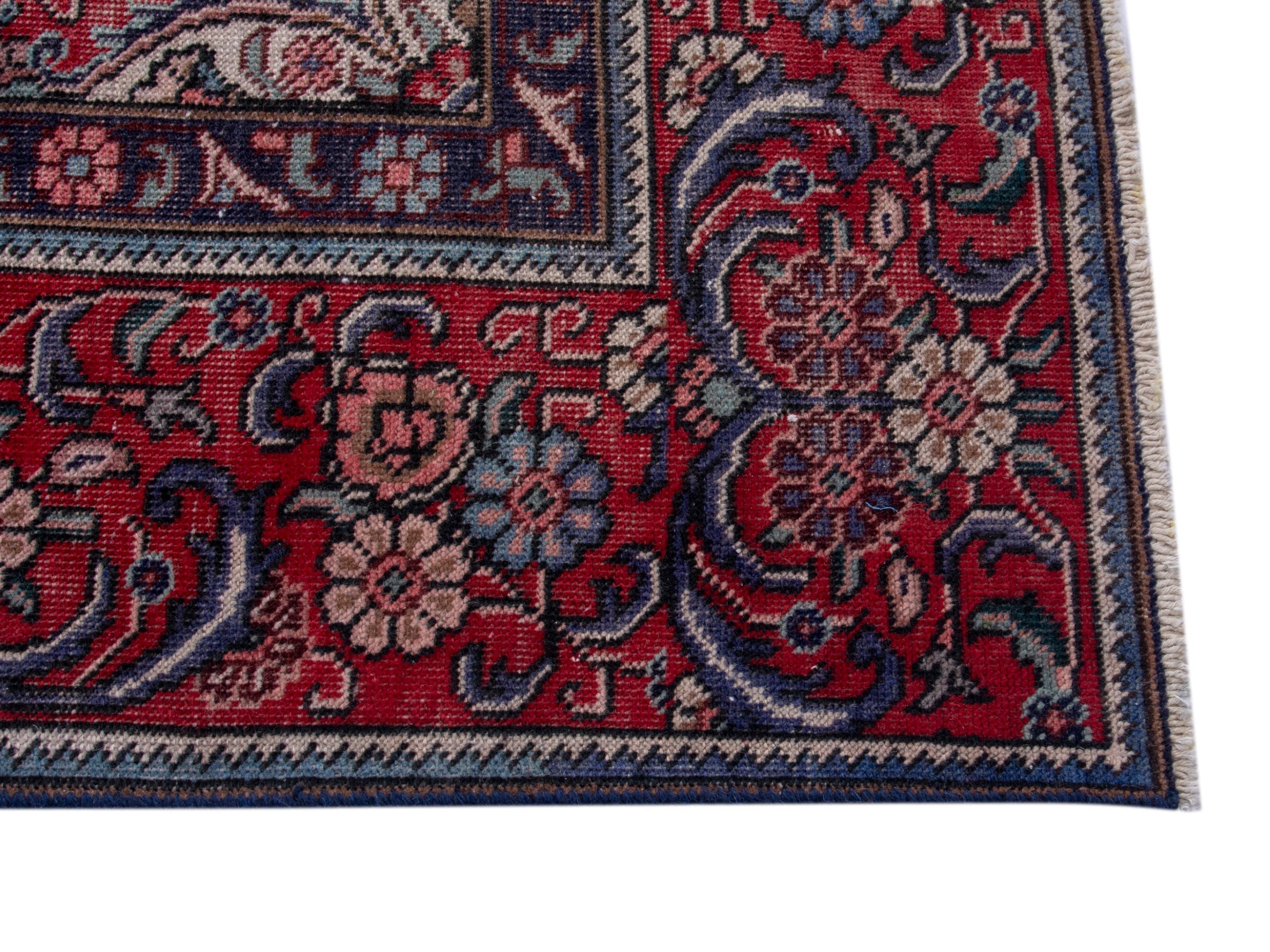 Persian Tabriz oversized rug in deep red and burgundy, view 10 of 20