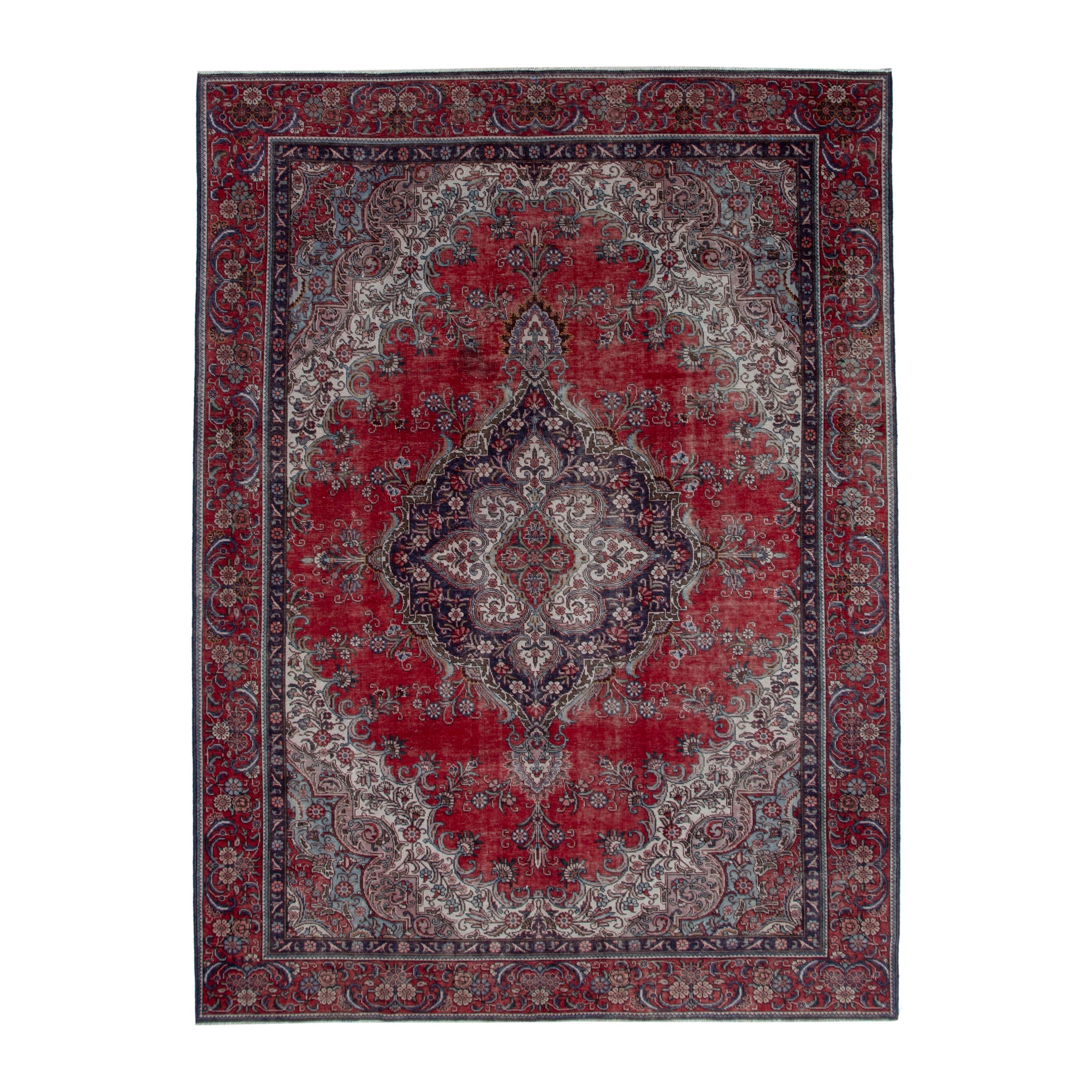 Persian Tabriz oversized rug in deep red and burgundy, 9'6" x 12'8"