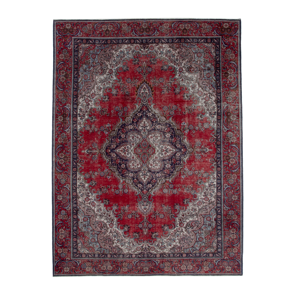 Persian Tabriz oversized rug in deep red and burgundy, 9'6" x 12'8"