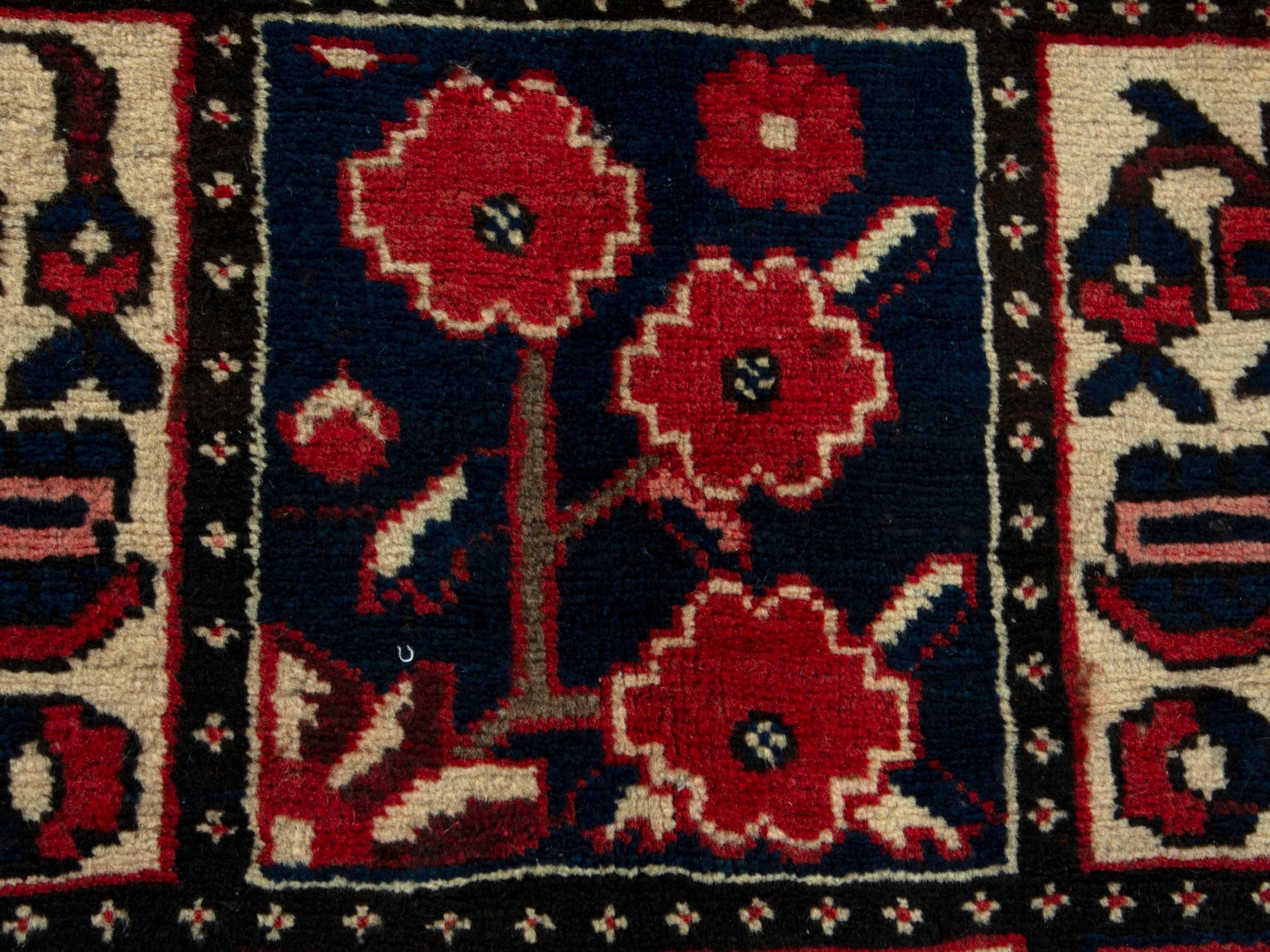 Persian Bakhtiari area rug in burgundy and deep red, view 14 of 20