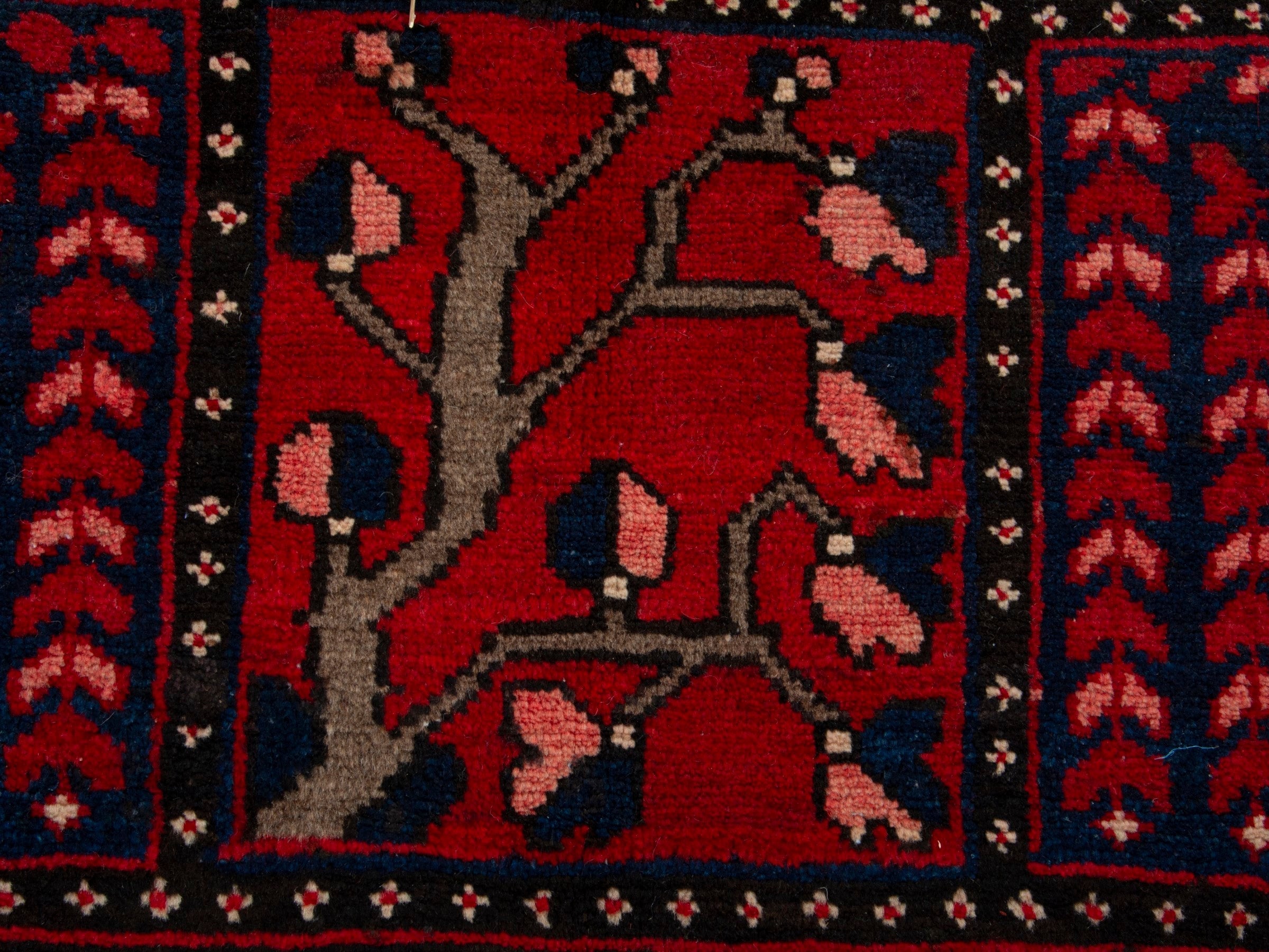 Persian Bakhtiari area rug in burgundy and deep red, view 16 of 20