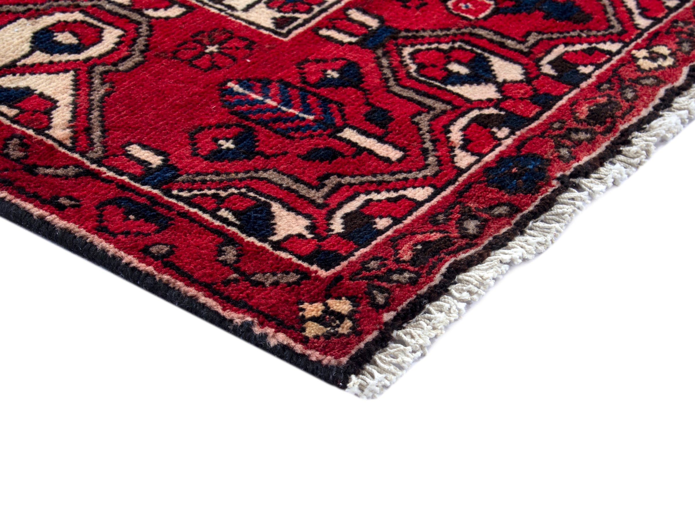 Persian Bakhtiari area rug in burgundy and deep red, view 5 of 20