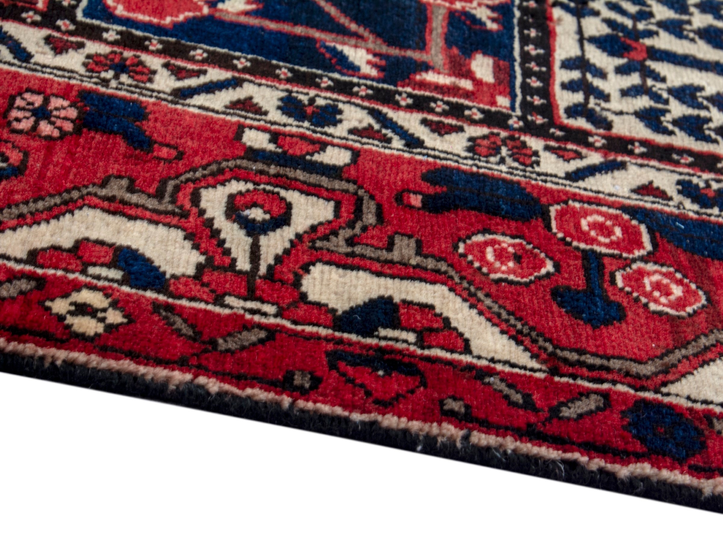 Persian Bakhtiari area rug in burgundy and deep red, view 6 of 20