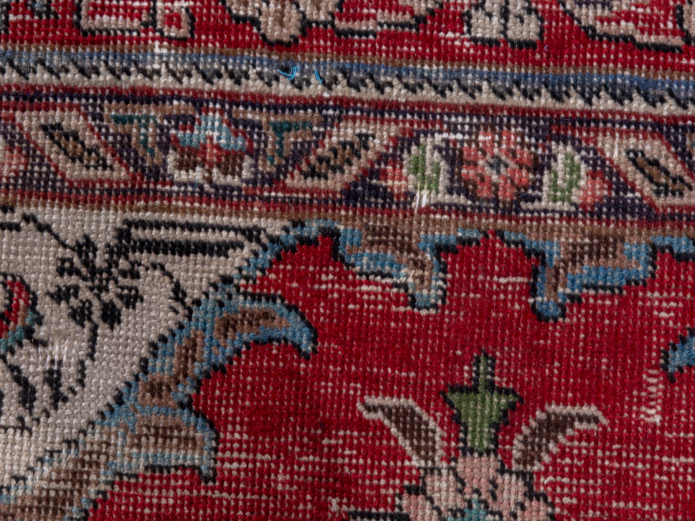 Persian Tabriz oversized rug in deep red and faded red, view 16 of 21
