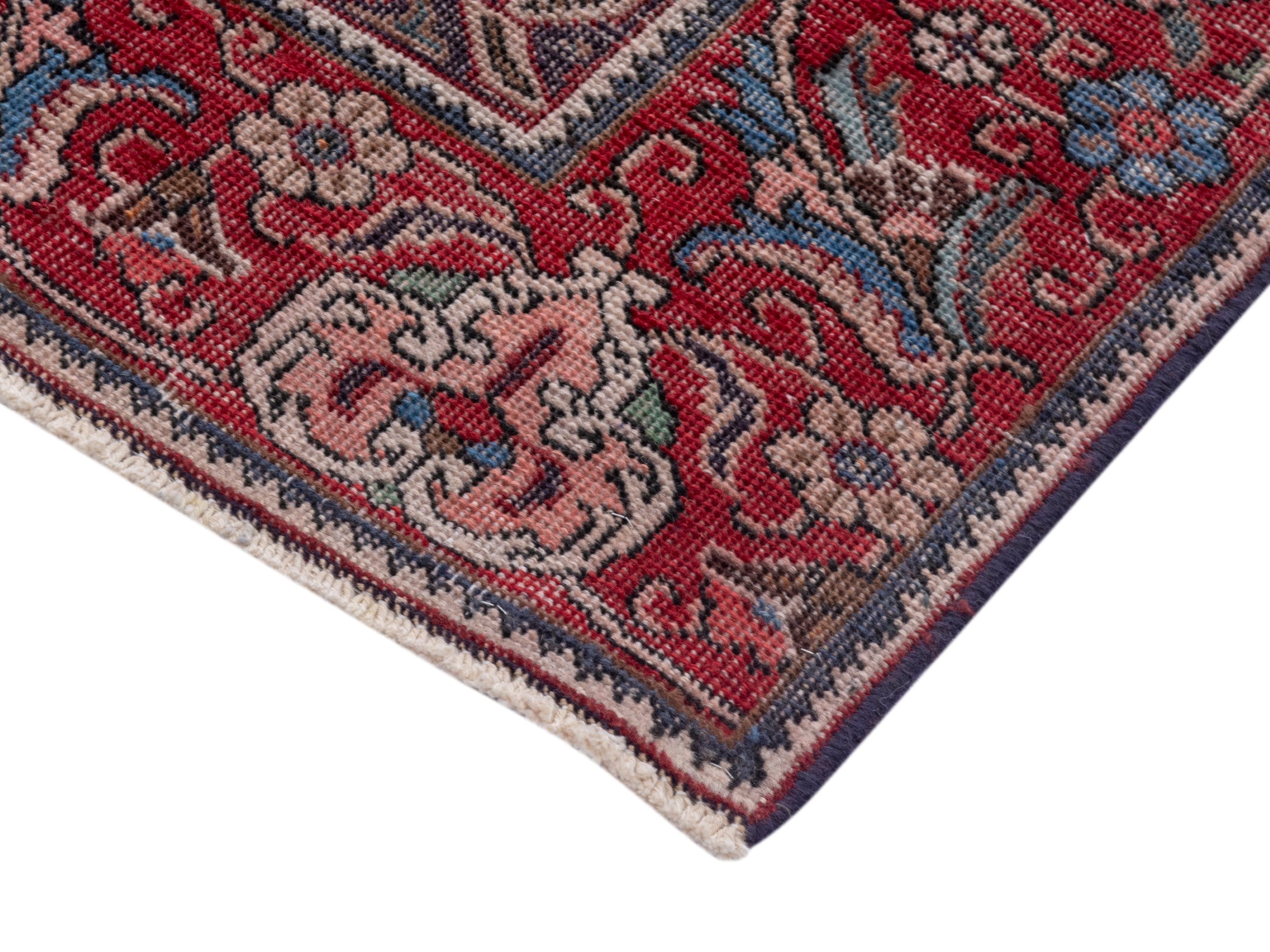 Persian Tabriz oversized rug in deep red and faded red, view 5 of 21