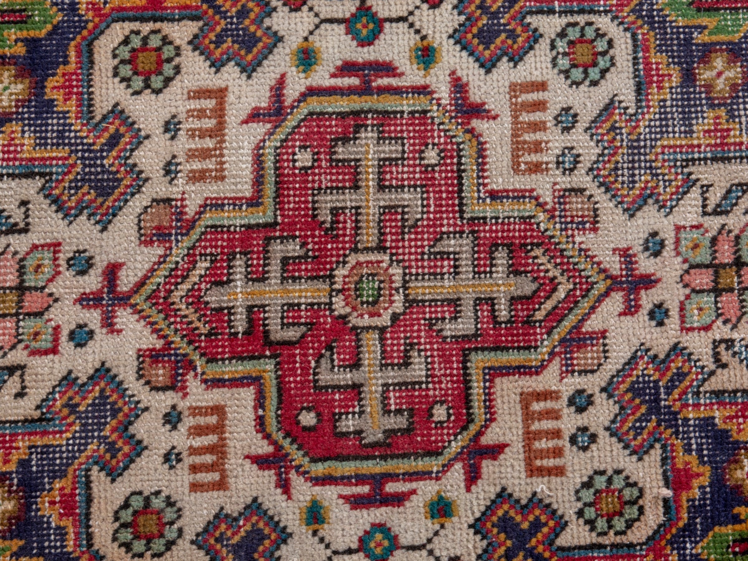 Persian Tabriz oversized rug in deep red and navy, view 16 of 26