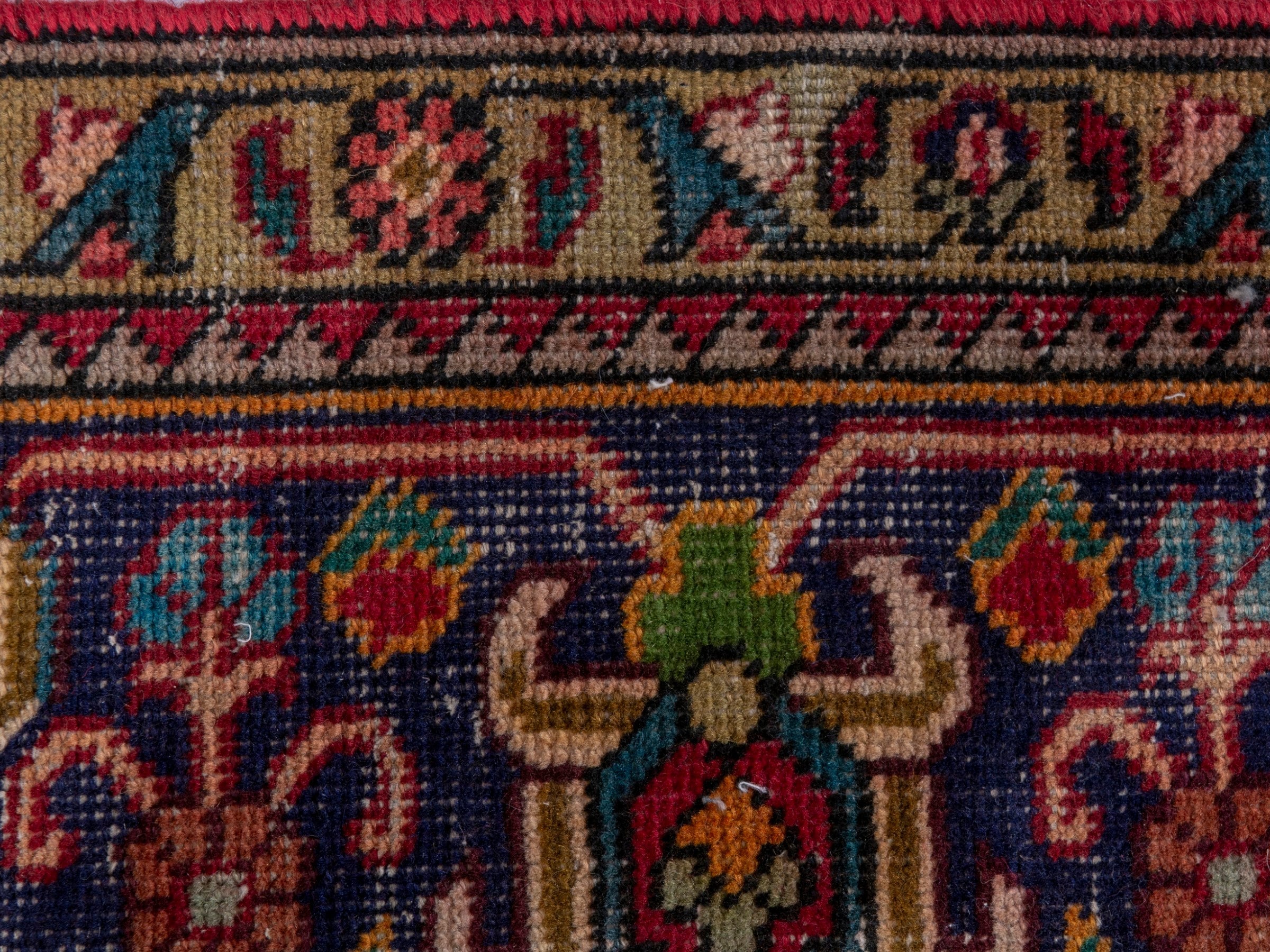 Persian Tabriz oversized rug in deep red and navy, view 21 of 26