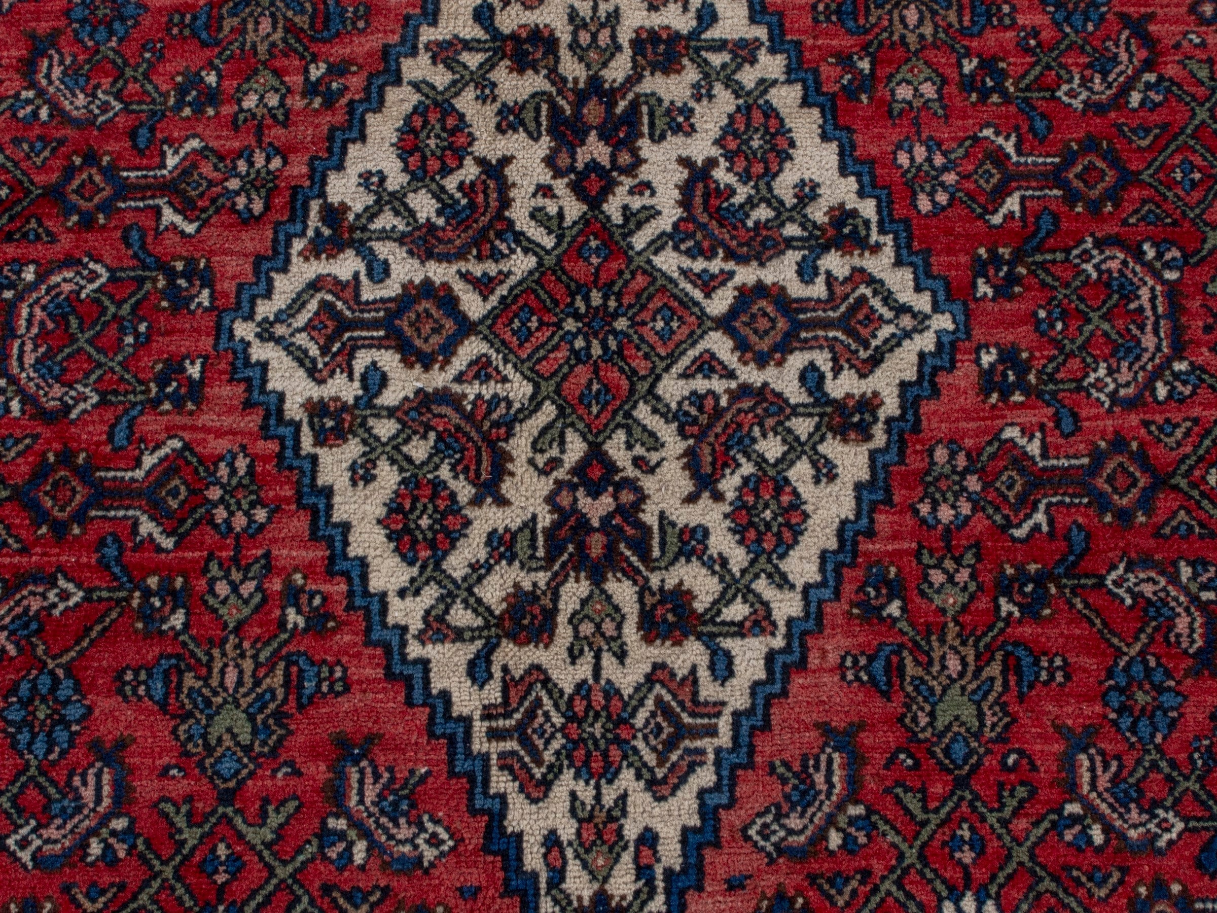 Persian Hamedan oversized rug in burgundy and deep red, view 15 of 25