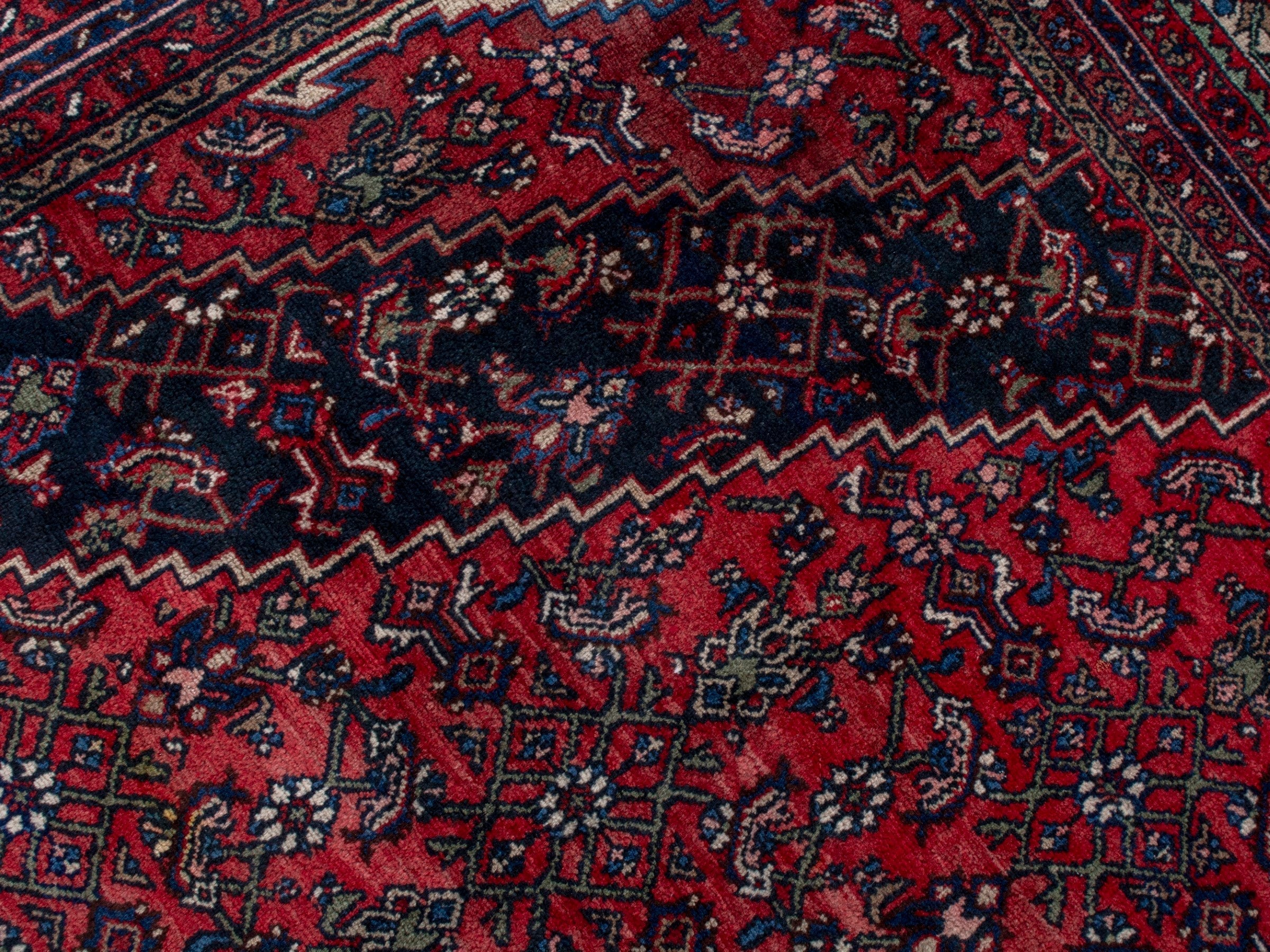 Persian Hamedan oversized rug in burgundy and deep red, view 16 of 25