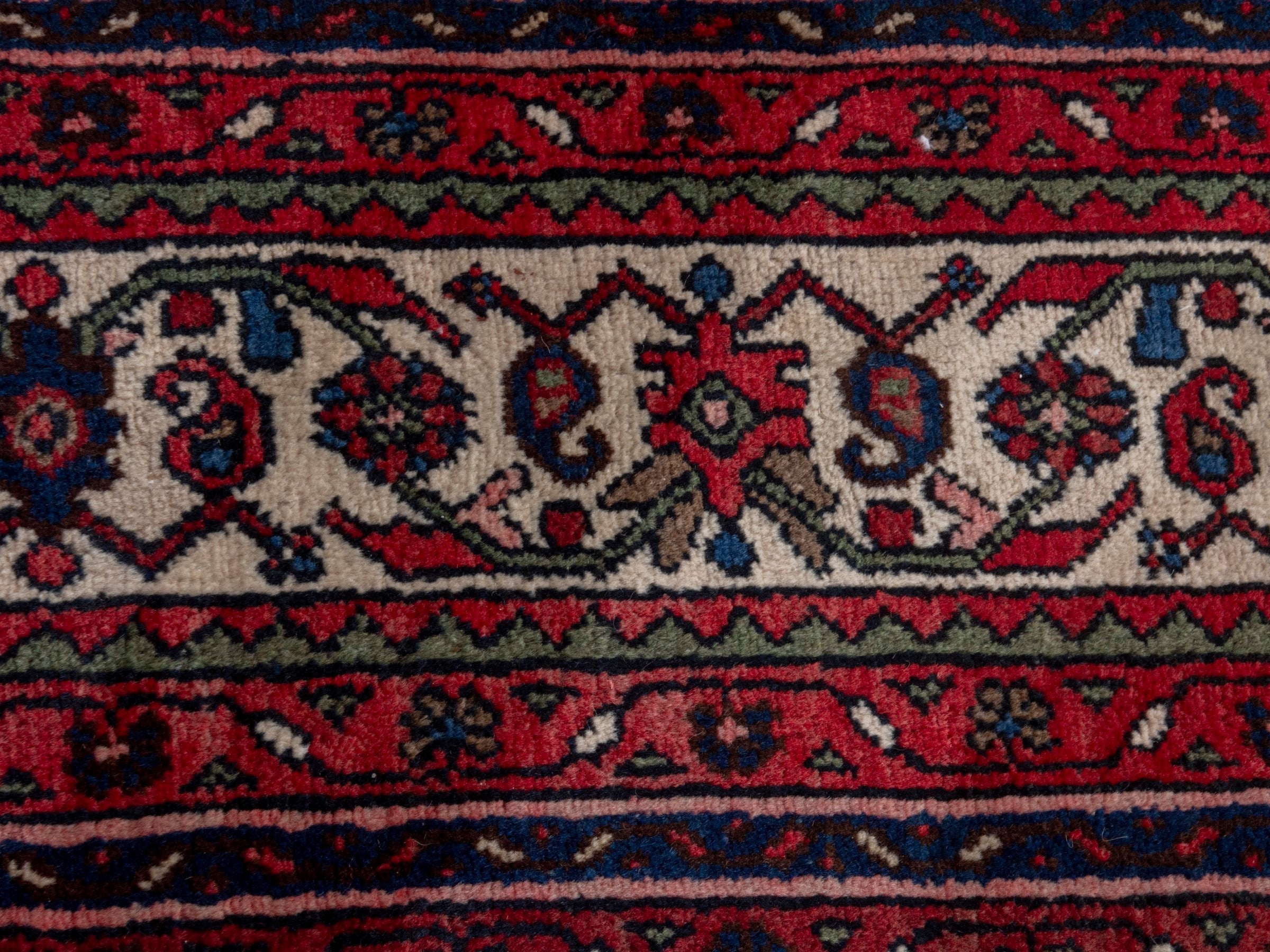 Persian Hamedan oversized rug in burgundy and deep red, view 18 of 25