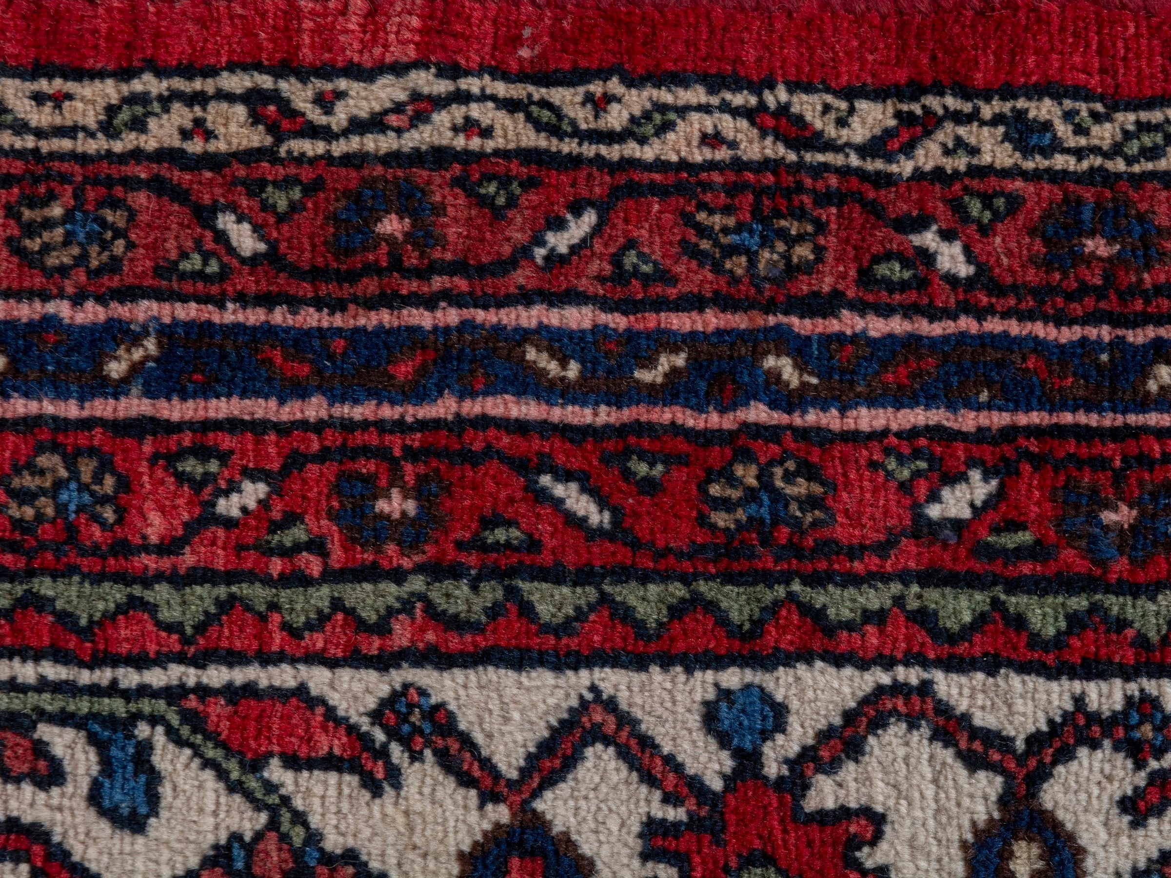 Persian Hamedan oversized rug in burgundy and deep red, view 19 of 25