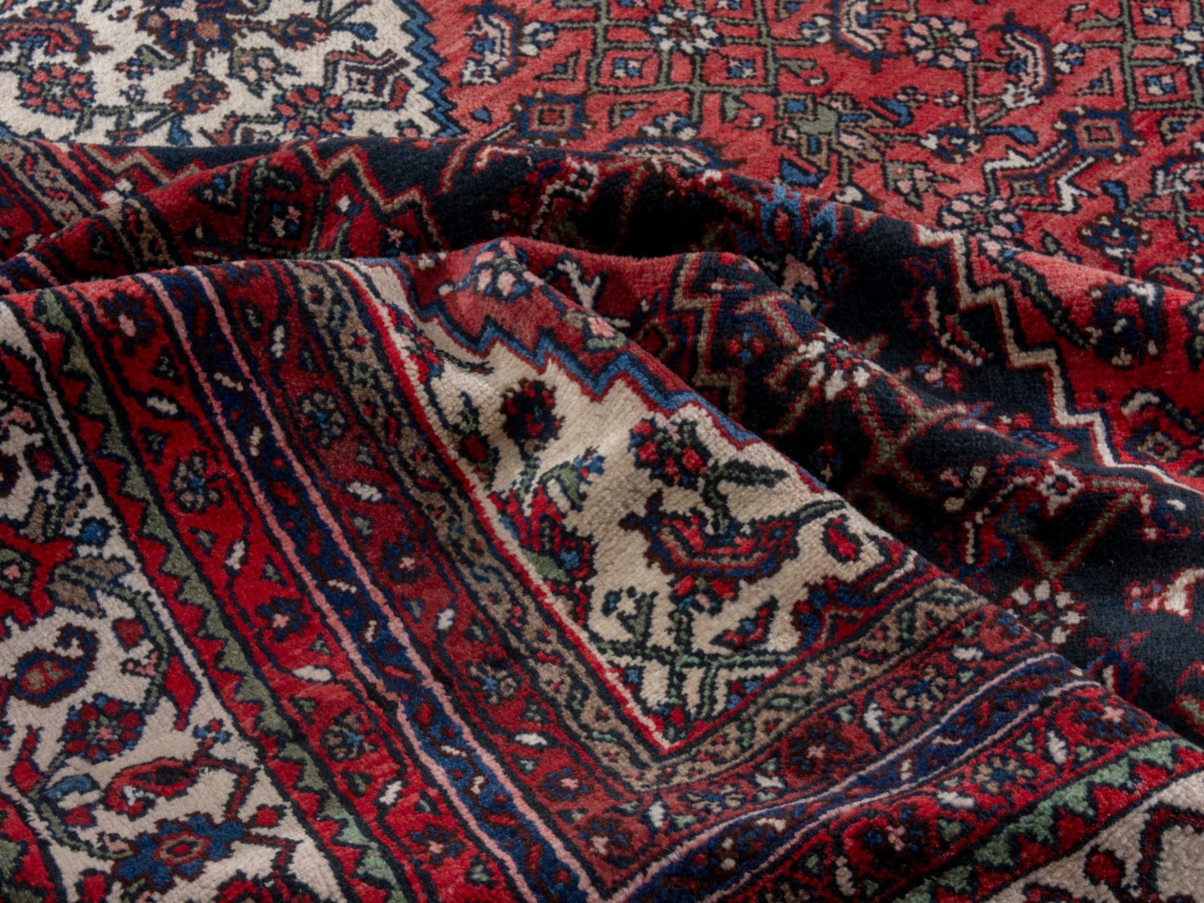 Persian Hamedan oversized rug in burgundy and deep red, view 20 of 25