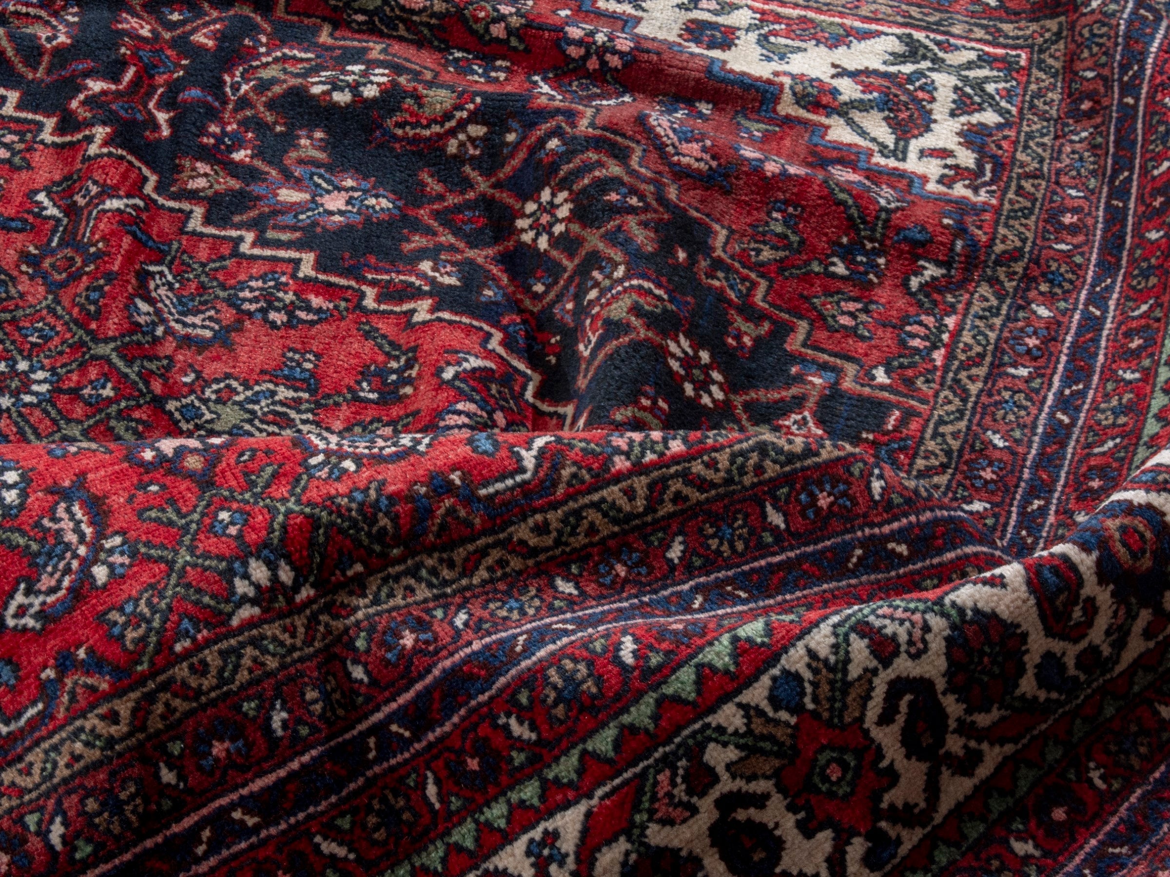 Persian Hamedan oversized rug in burgundy and deep red, view 21 of 25
