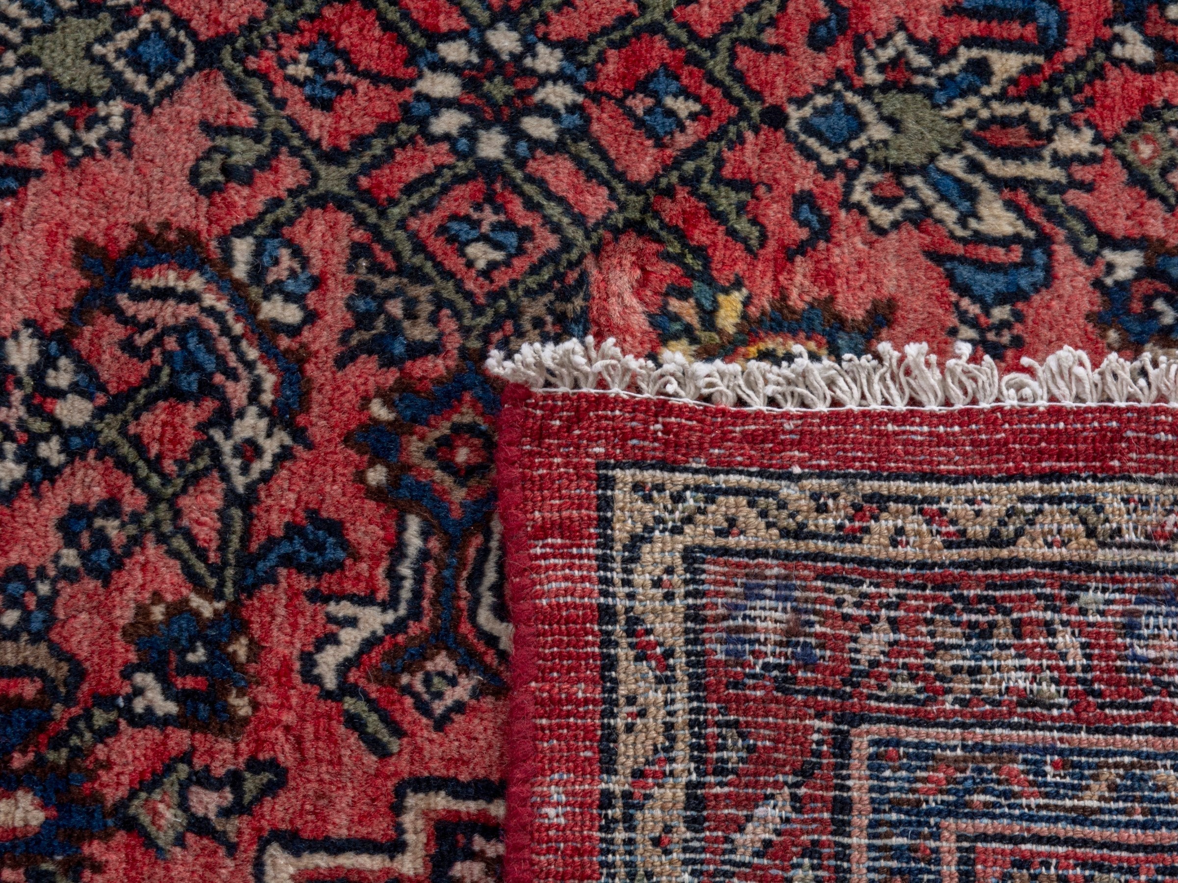 Persian Hamedan oversized rug in burgundy and deep red, view 25 of 25