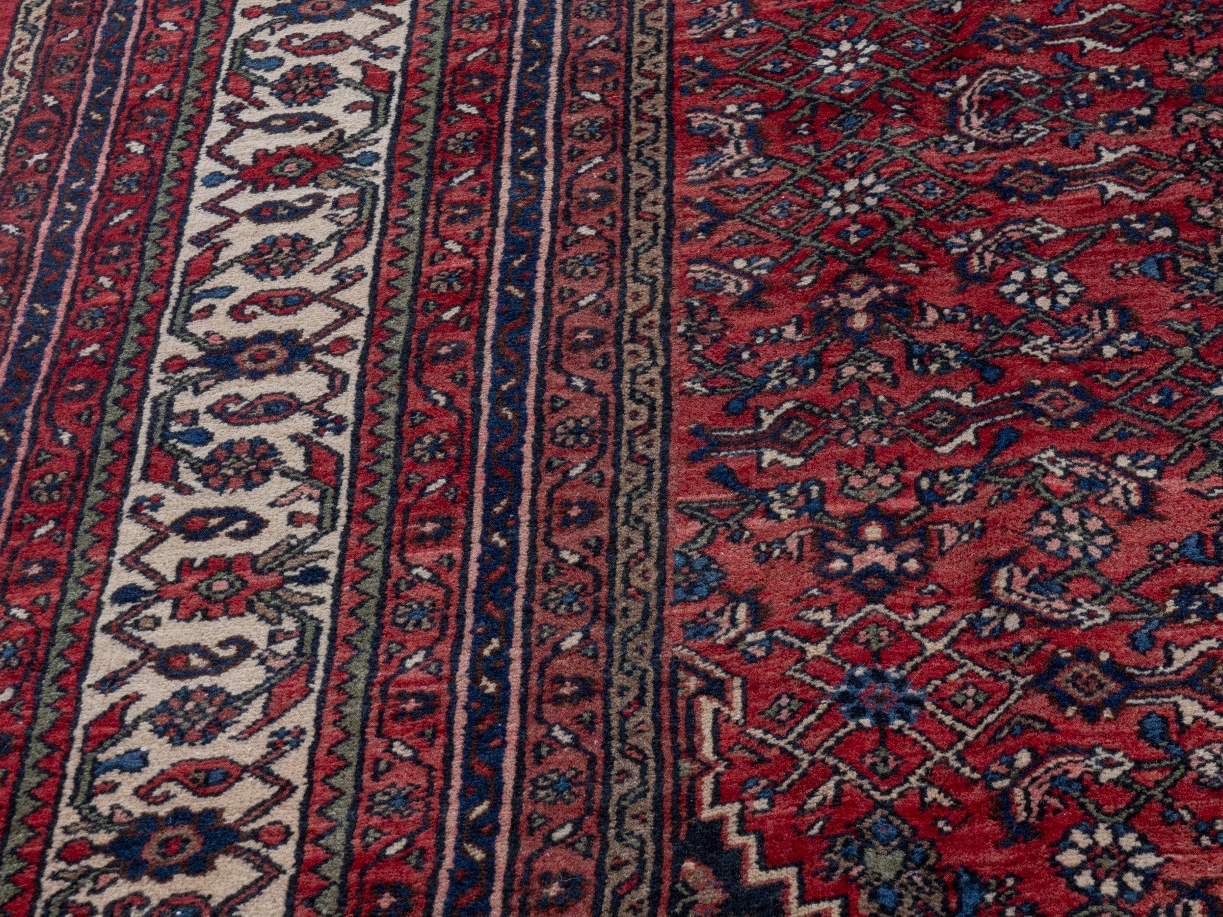 Persian Hamedan oversized rug in burgundy and deep red, view 9 of 25