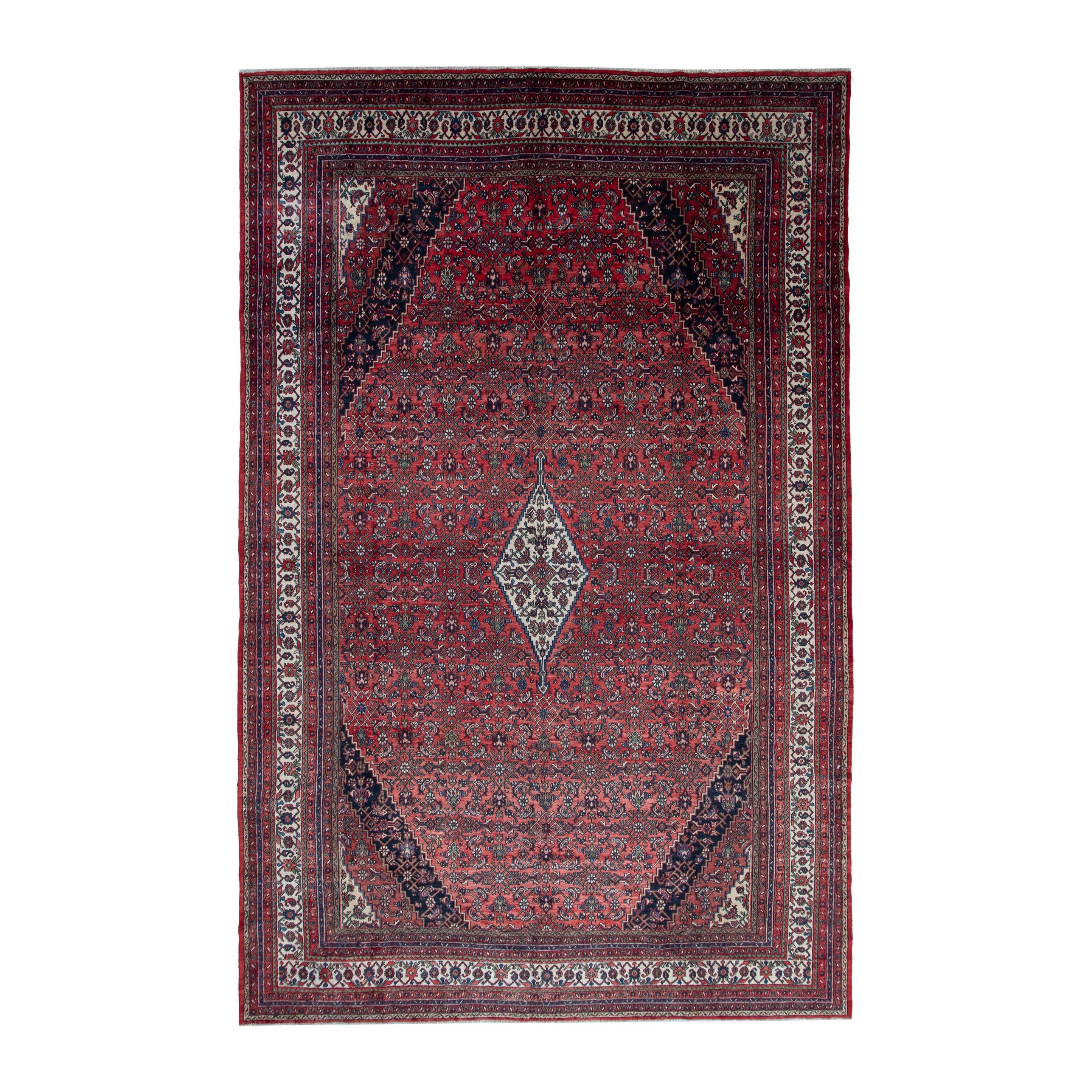 Persian Hamedan oversized rug in burgundy and deep red, 11'2" x 17'3"