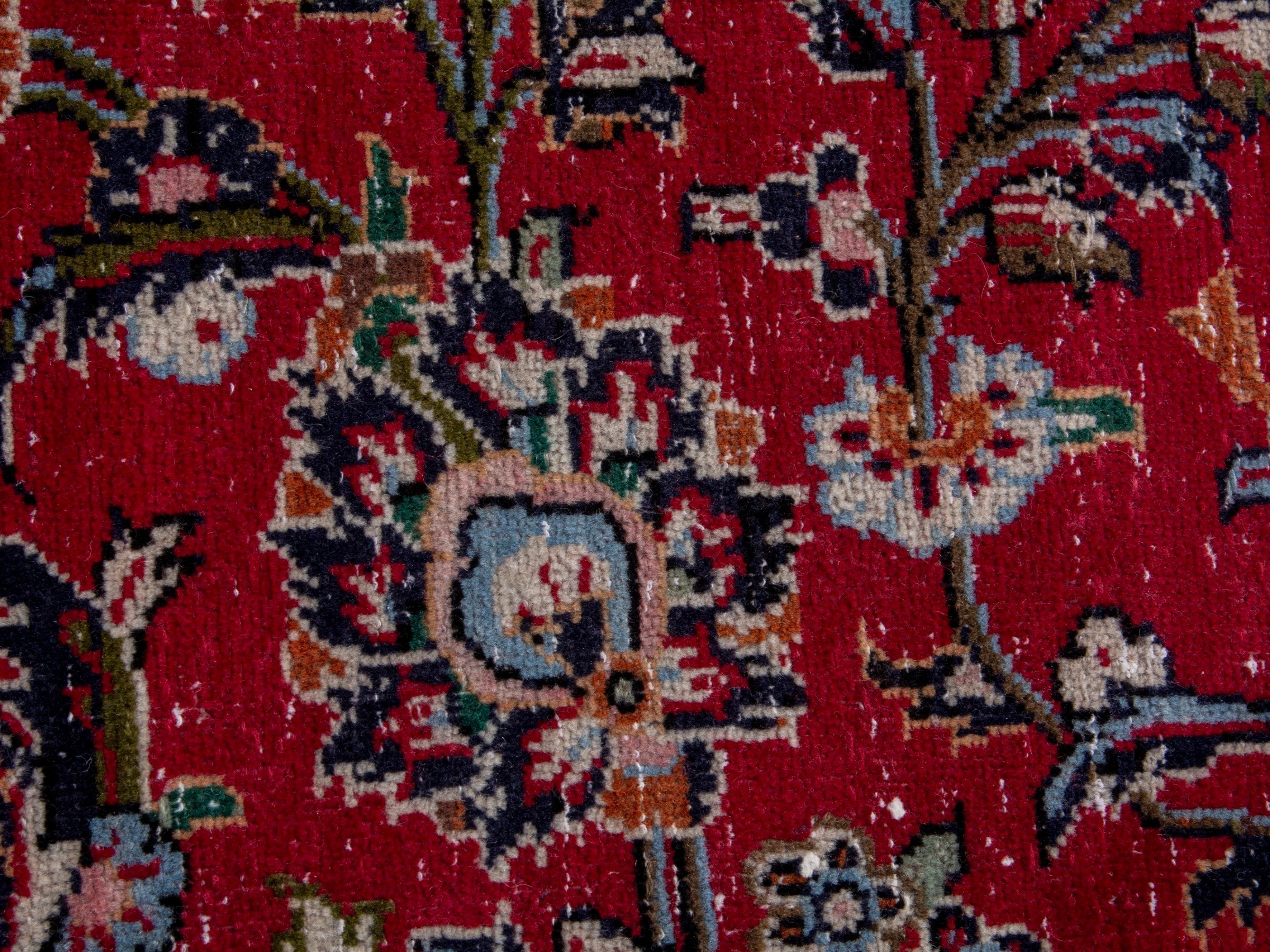 Persian Kashan oversized rug in deep red and dark brown, view 12 of 19