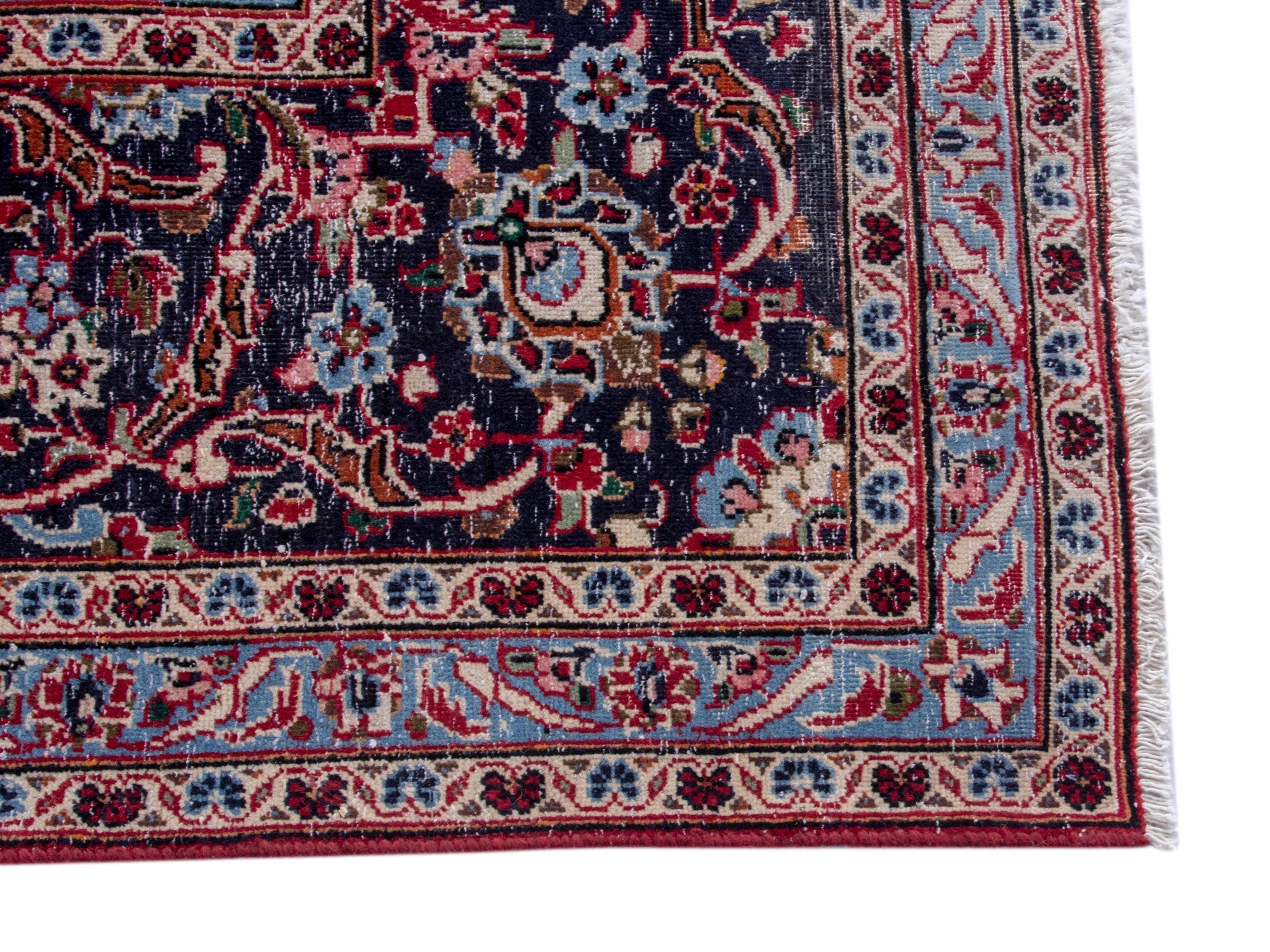 Persian Kashan oversized rug in deep red and dark brown, view 10 of 19