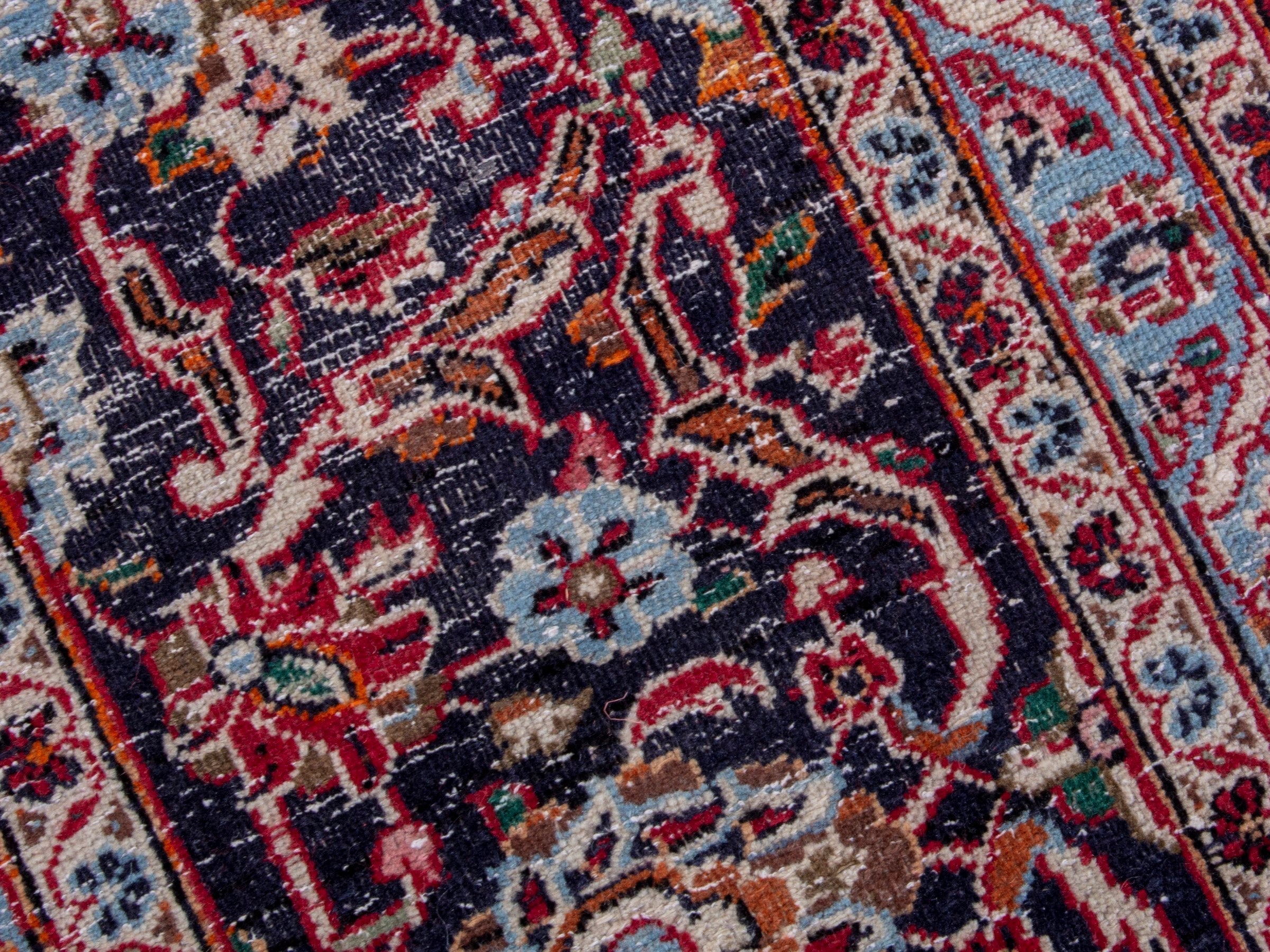 Persian Kashan oversized rug in deep red and dark brown, view 9 of 19