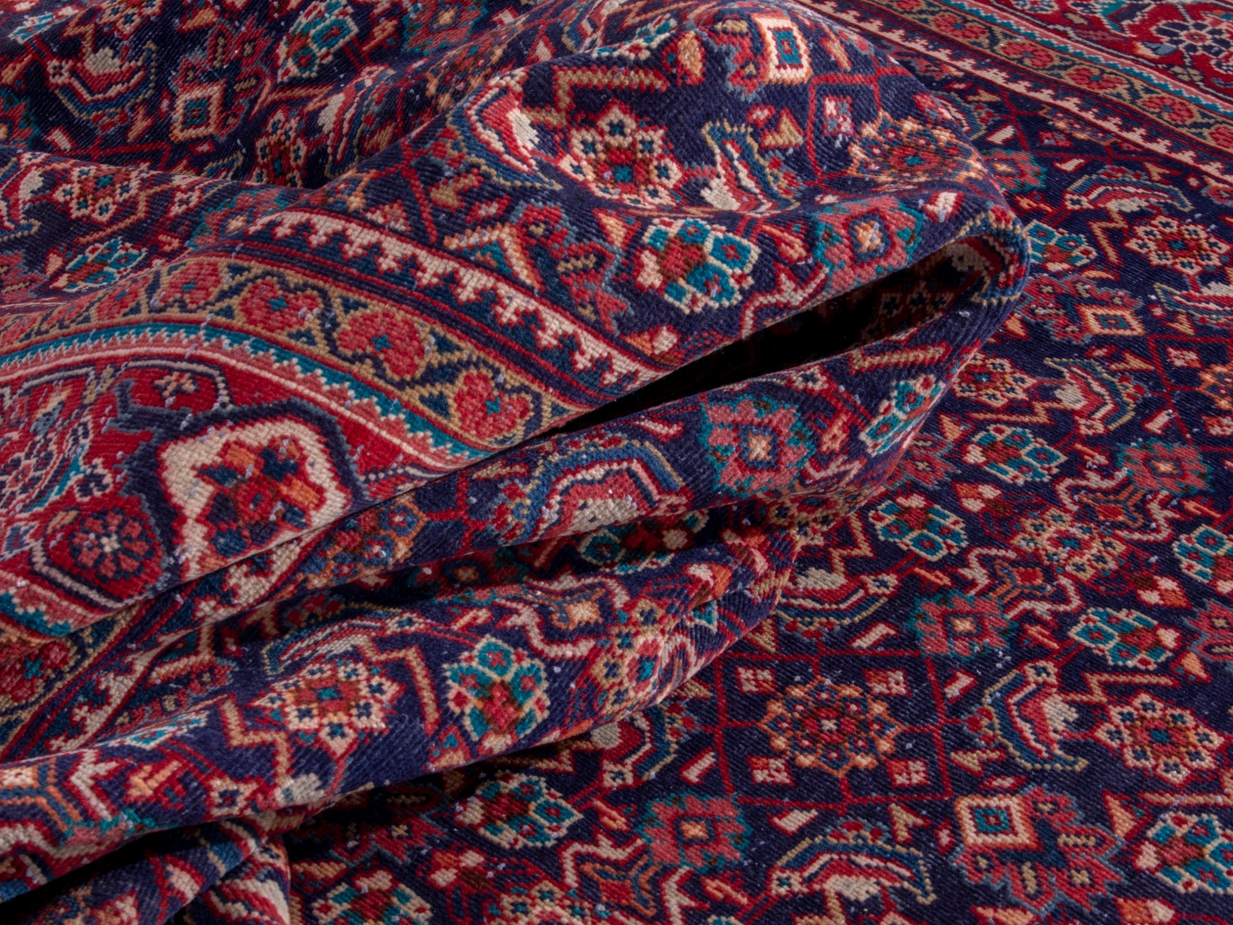 Persian Mahal oversized rug in deep indigo and faded red, view 16 of 18