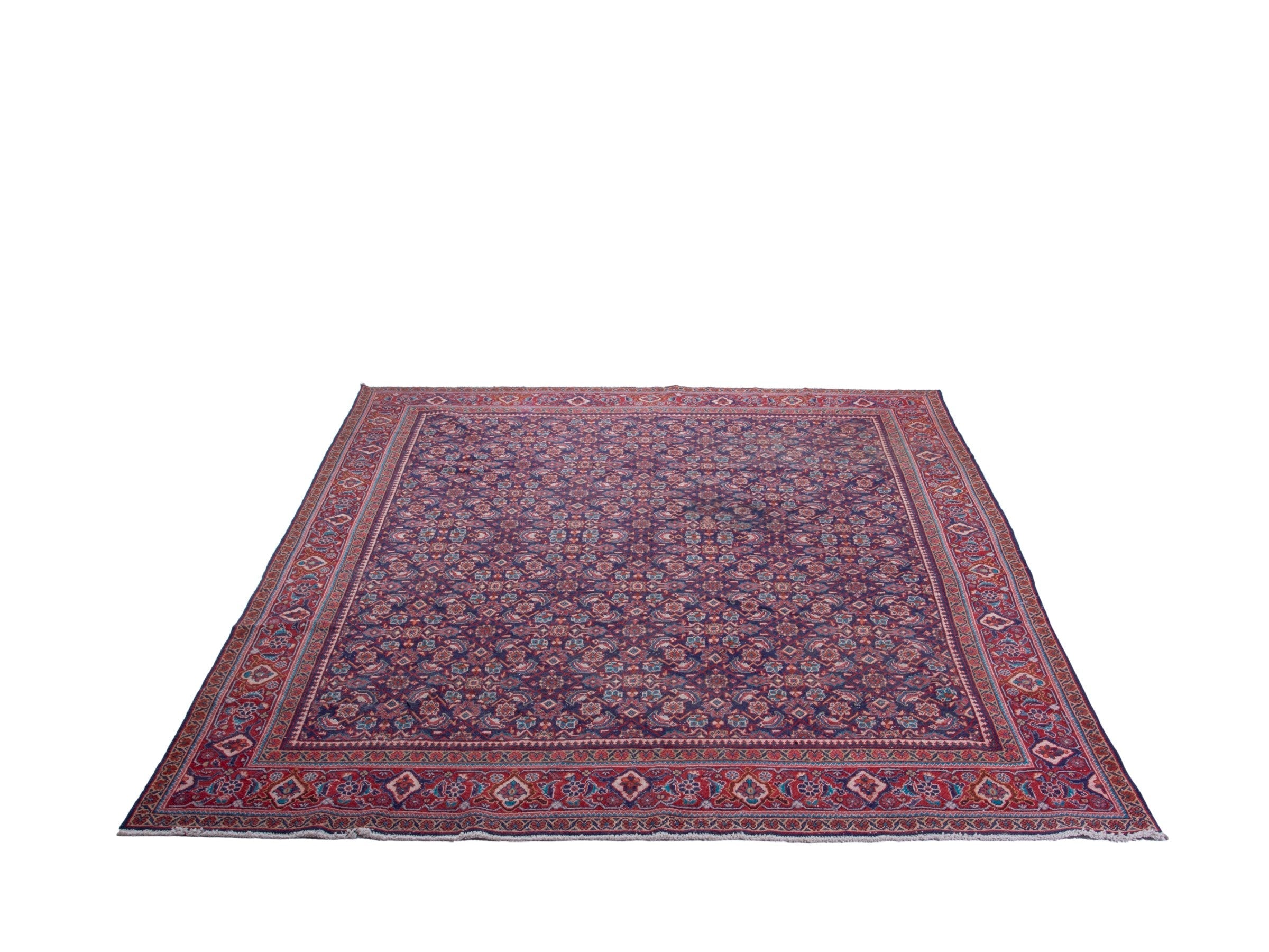 Persian Mahal oversized rug in deep indigo and faded red, view 3 of 18