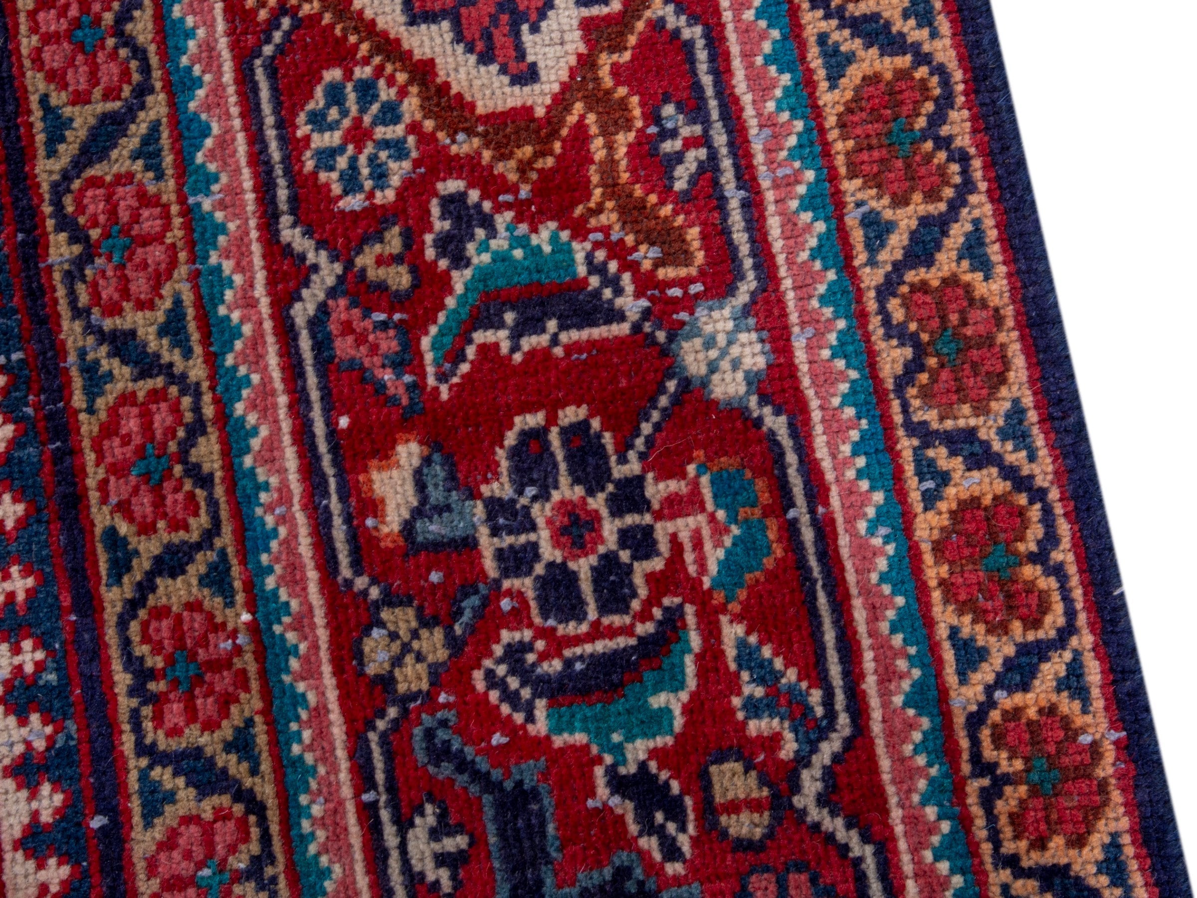 Persian Mahal oversized rug in deep indigo and faded red, view 9 of 18