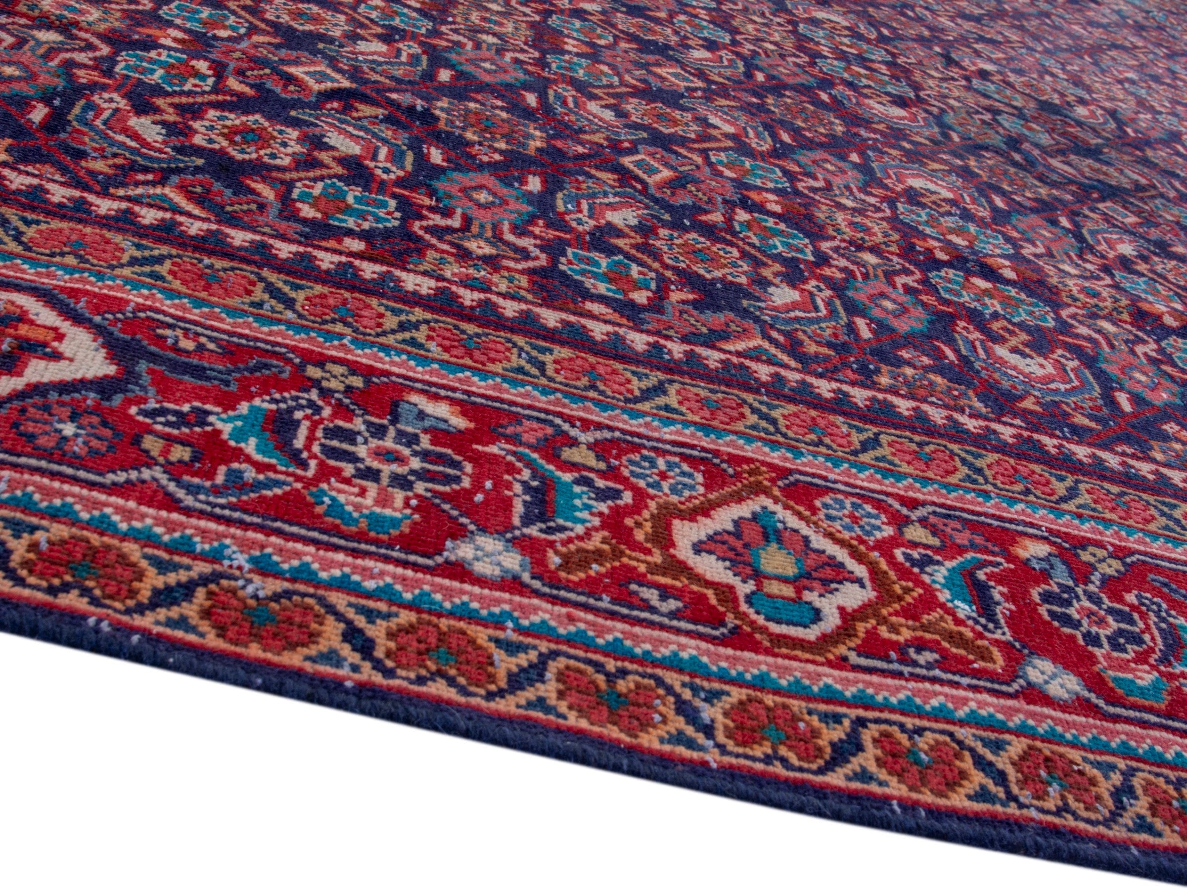 Persian Mahal oversized rug in deep indigo and faded red, view 6 of 18