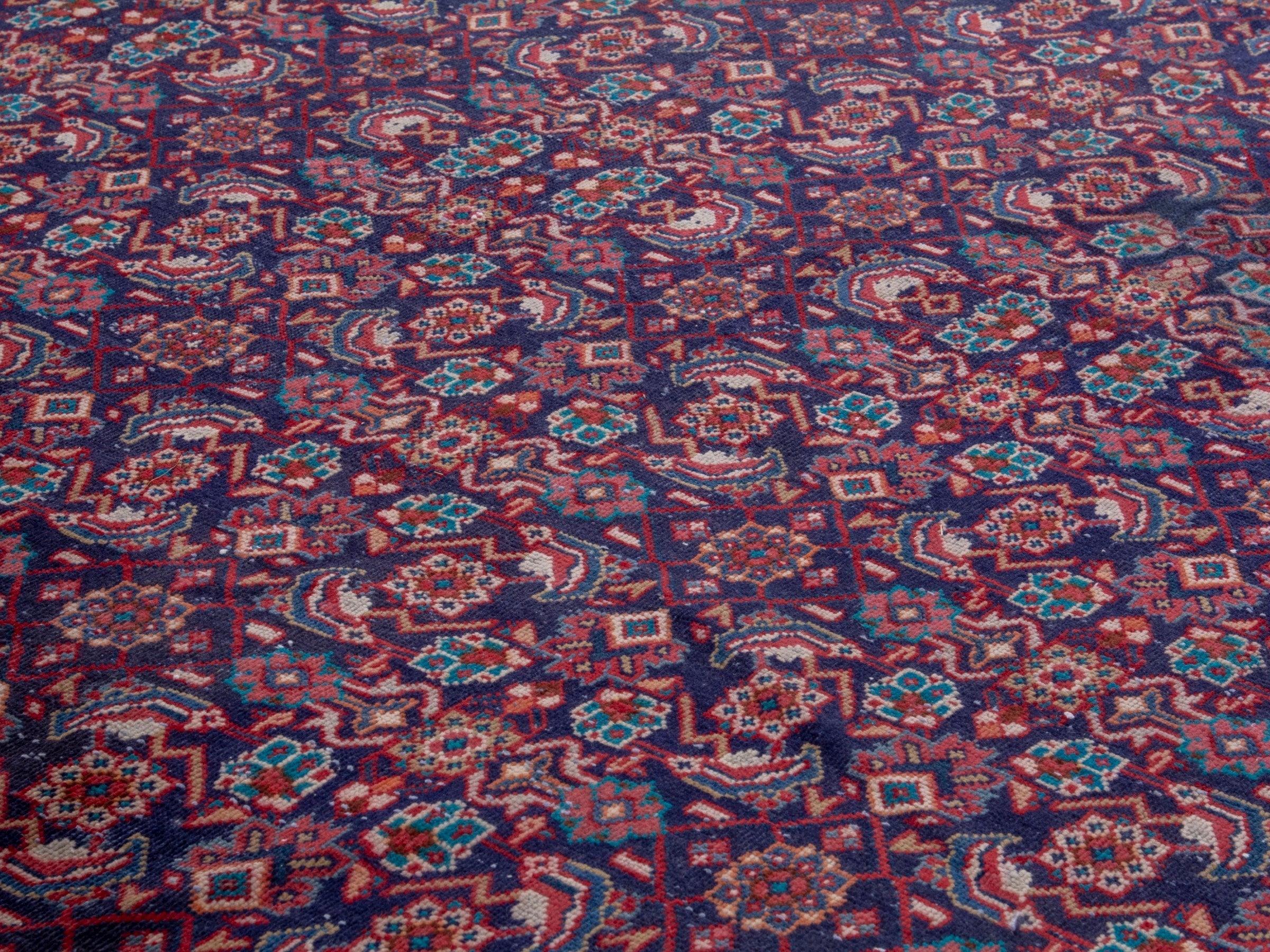 Persian Mahal oversized rug in deep indigo and faded red, view 7 of 18