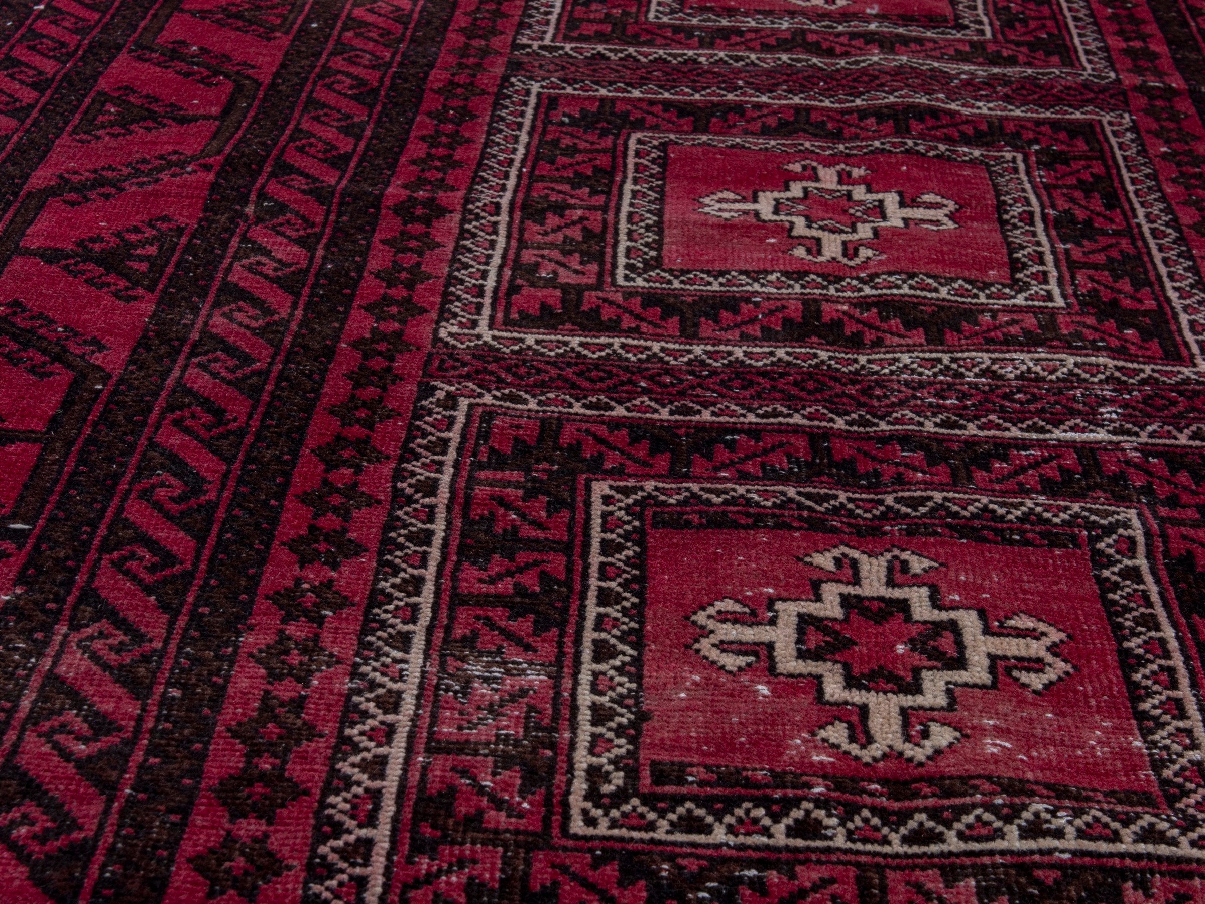 Persian Baluch area rug in burgundy and deep red, view 8 of 19