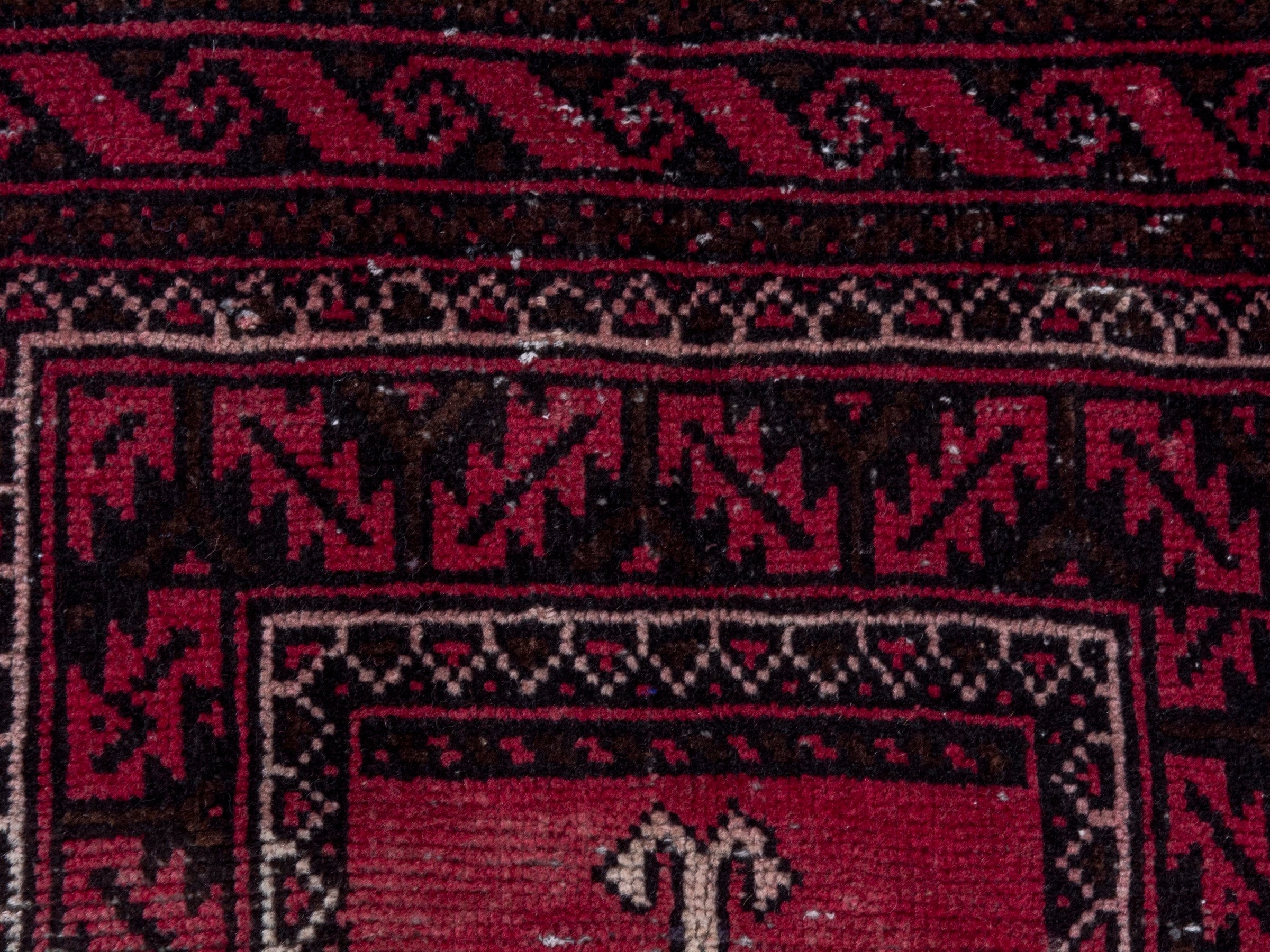 Persian Baluch area rug in burgundy and deep red, view 14 of 19