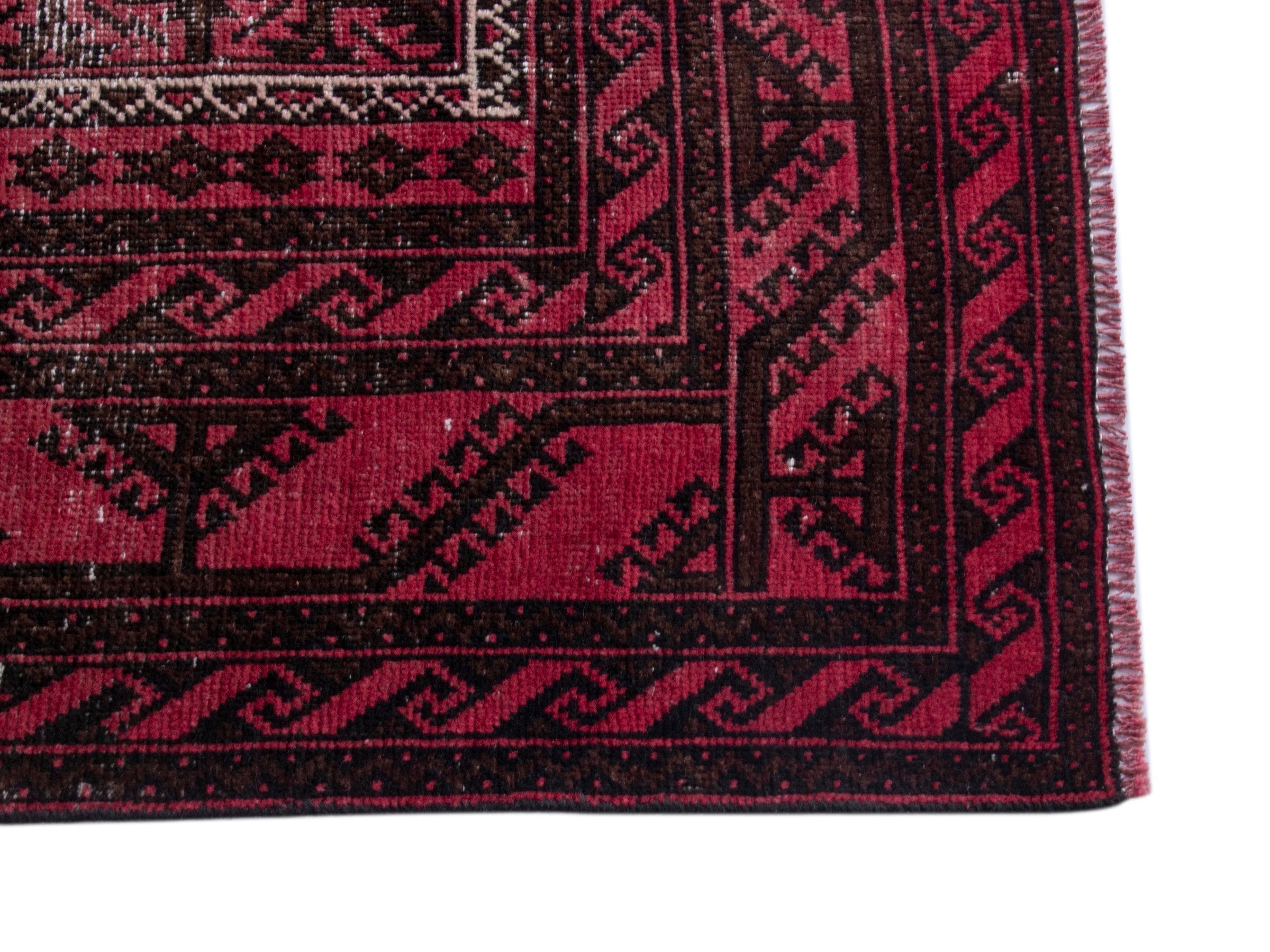 Persian Baluch area rug in burgundy and deep red, view 10 of 19
