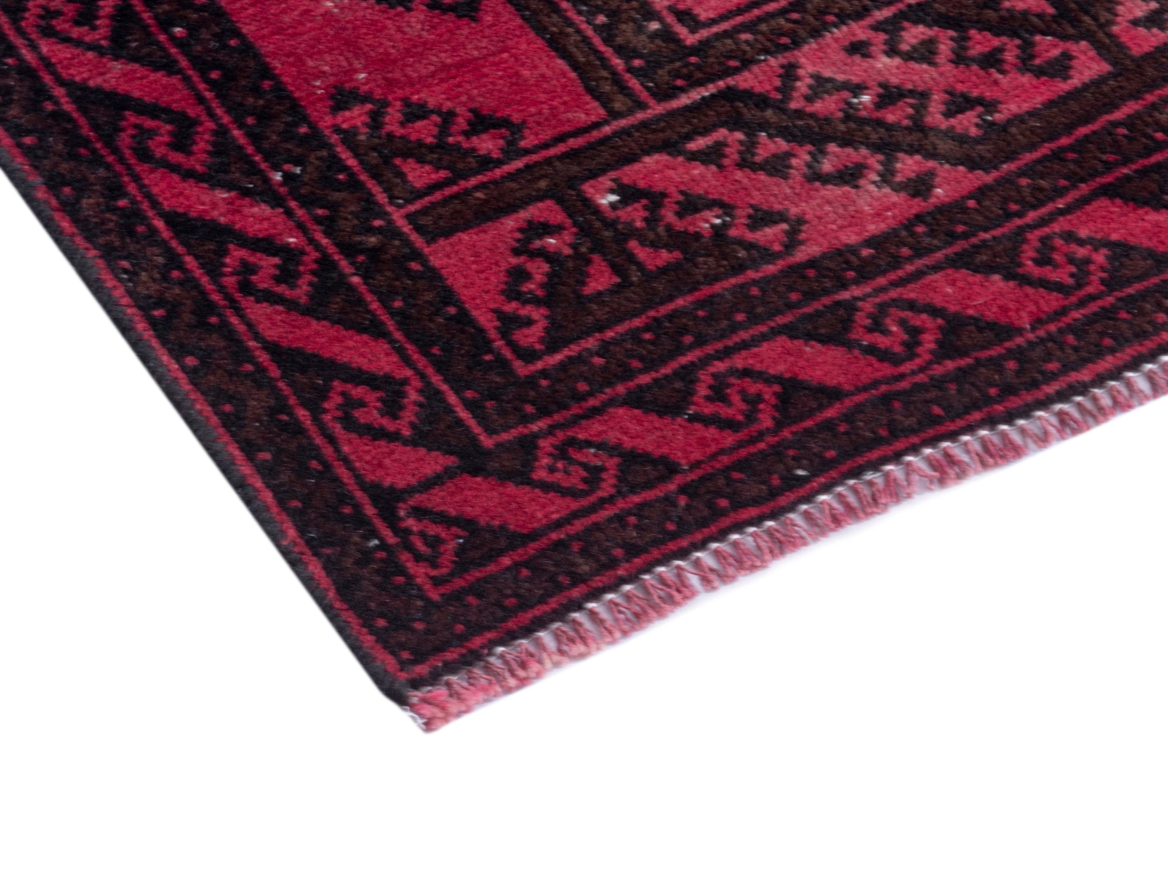 Persian Baluch area rug in burgundy and deep red, view 5 of 19