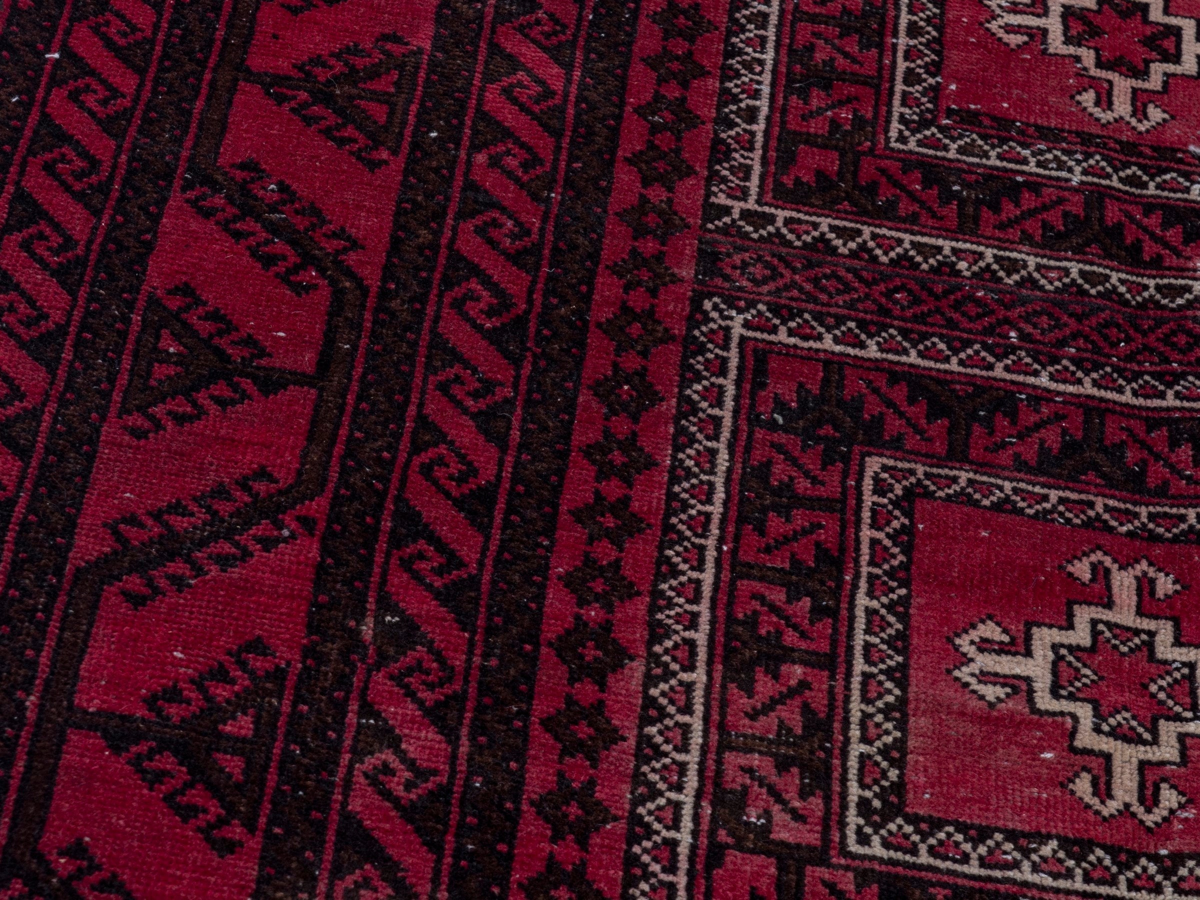 Persian Baluch area rug in burgundy and deep red, view 9 of 19