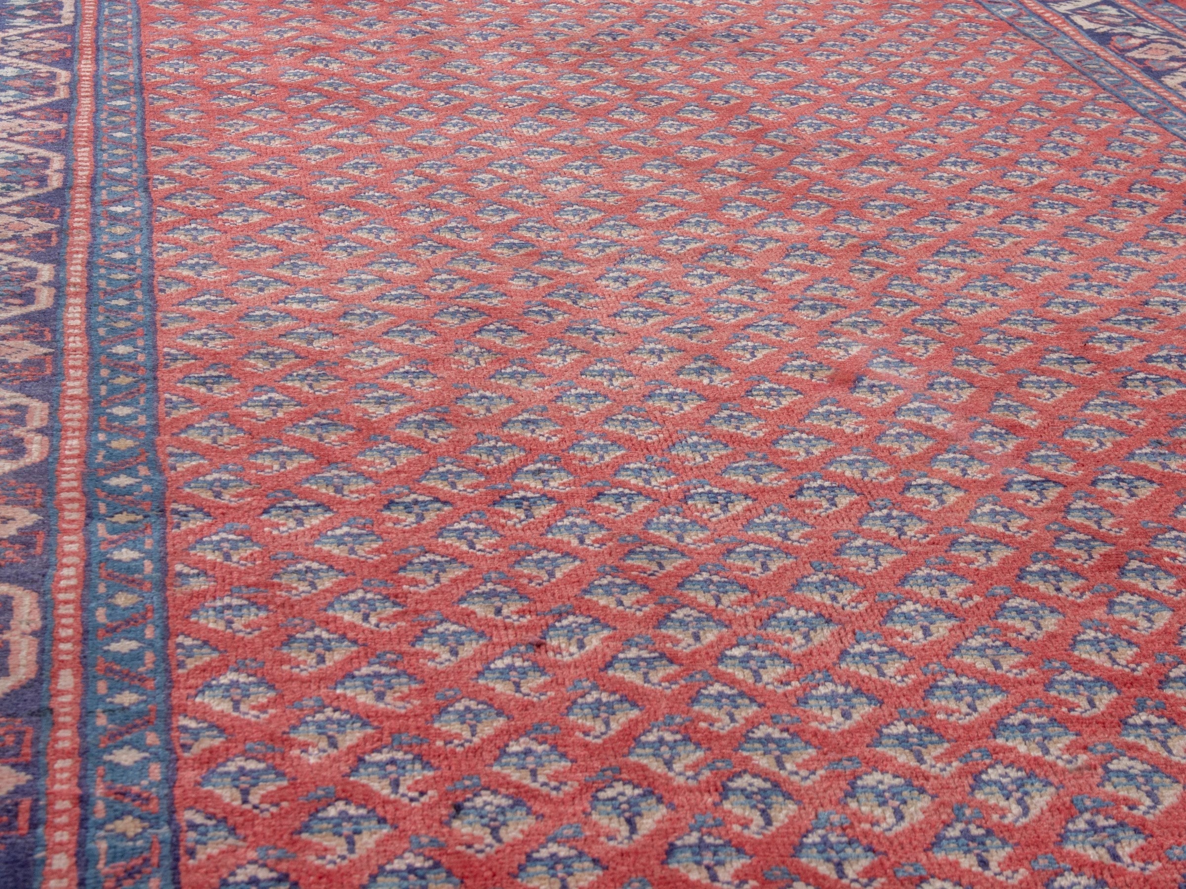 Persian Arak area rug in deep red and navy, view 8 of 20
