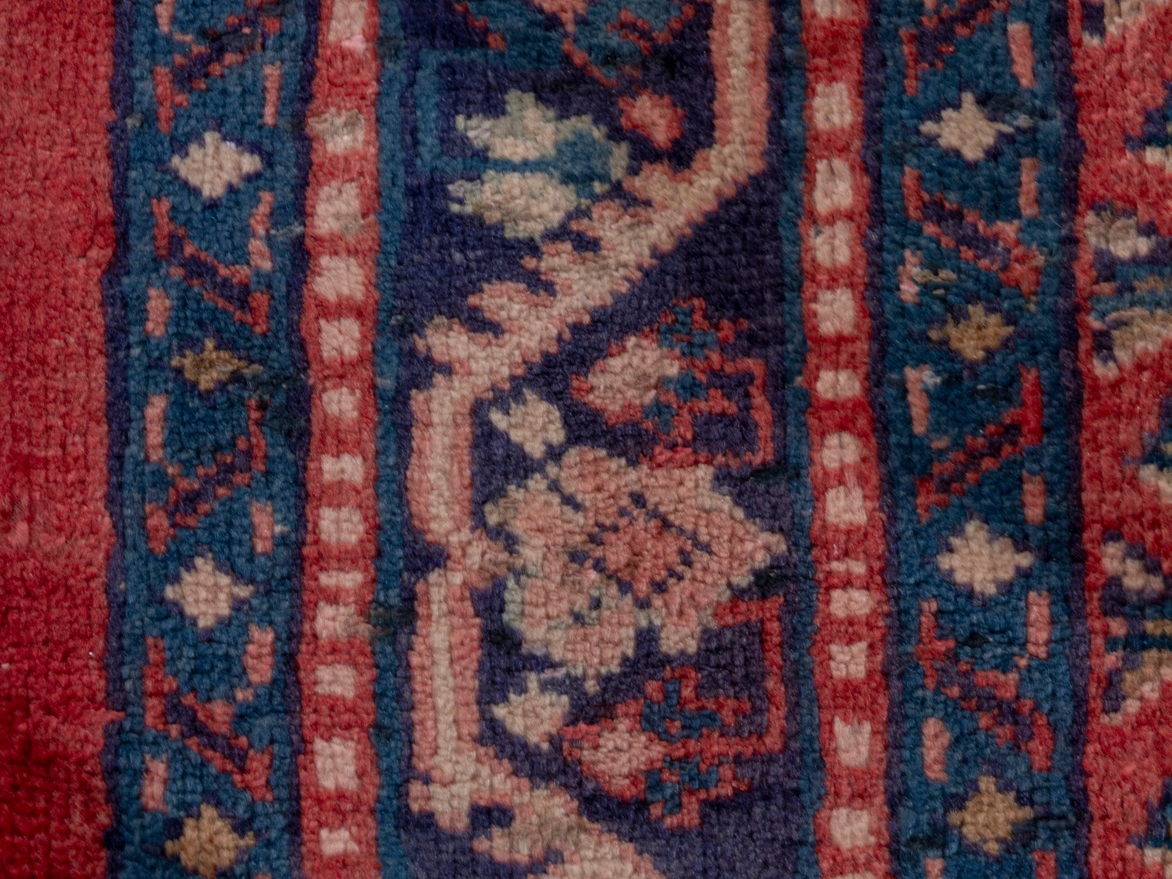 Persian Arak area rug in deep red and navy, view 13 of 20