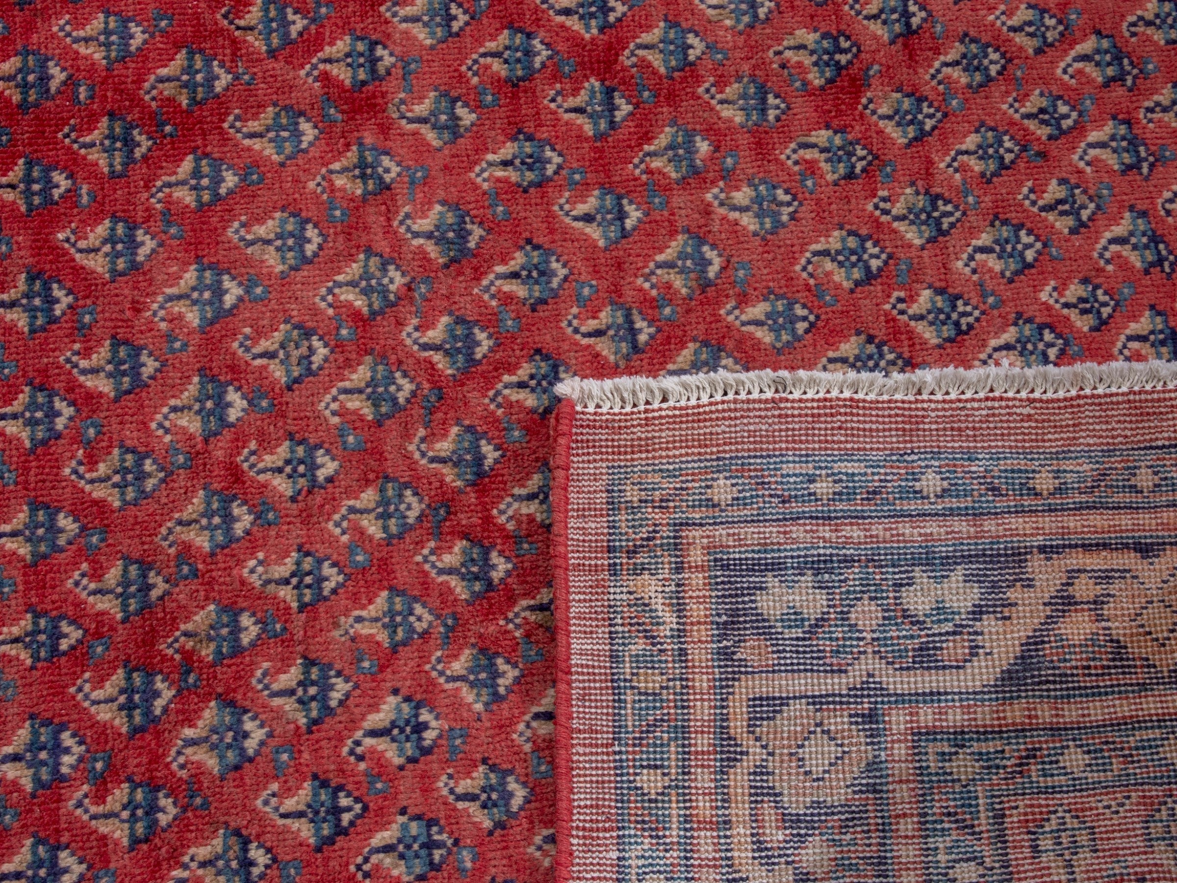 Persian Arak area rug in deep red and navy, view 20 of 20