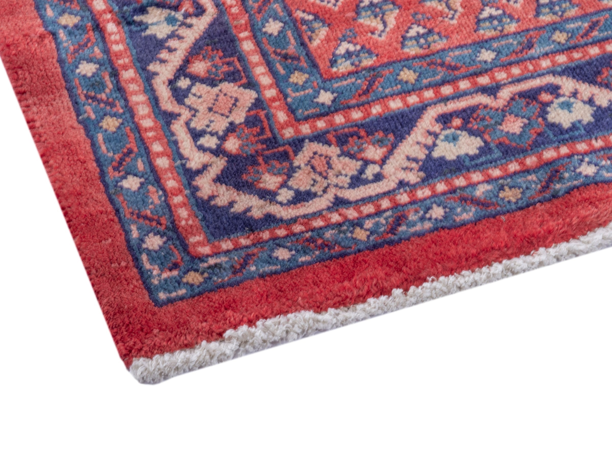 Persian Arak area rug in deep red and navy, view 5 of 20